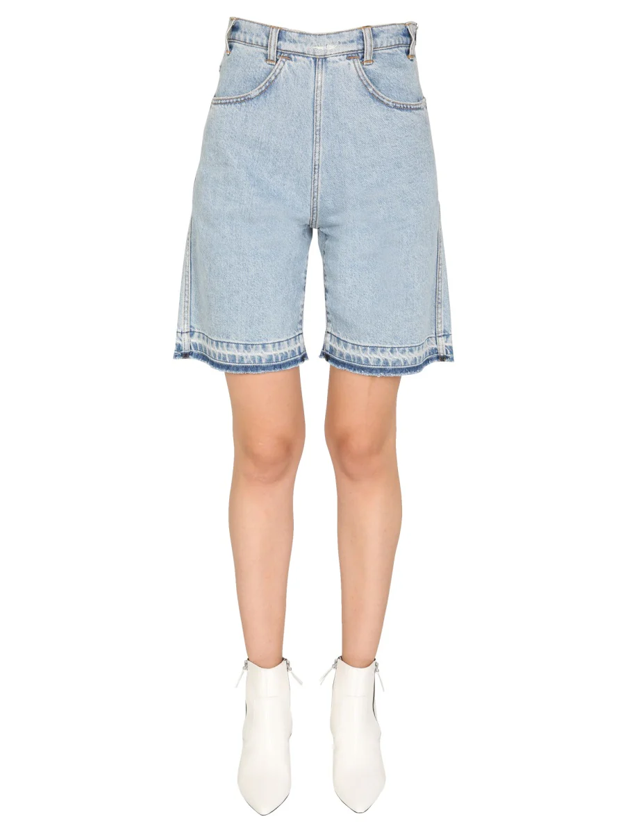 PHILOSOPHY DI LORENZO SERAFINI Denim Bermuda Shorts with Side Zip for Women