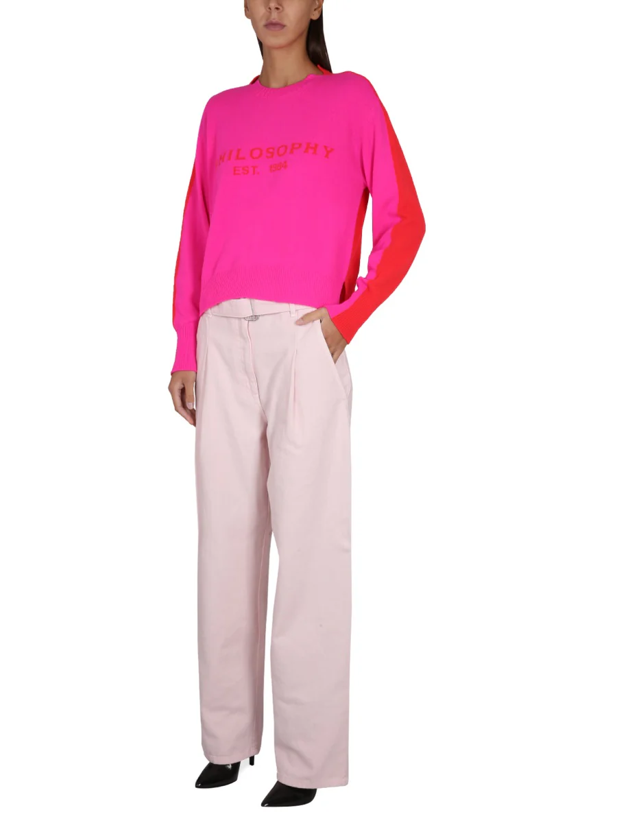 PHILOSOPHY DI LORENZO SERAFINI Embroidered Logo T-Shirt with Necklace - Women's - Image 2