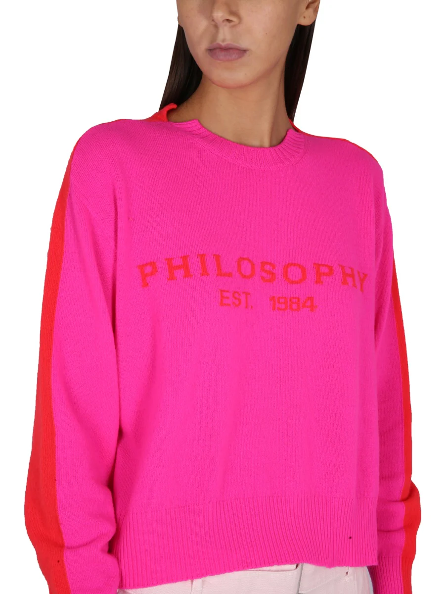 PHILOSOPHY DI LORENZO SERAFINI Embroidered Logo T-Shirt with Necklace - Women's - Image 4