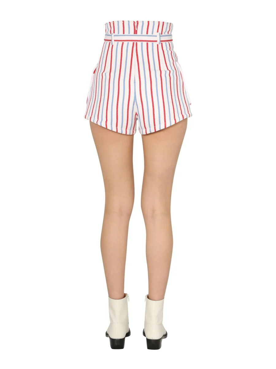 PHILOSOPHY DI LORENZO SERAFINI Striped High-waisted Shorts - Image 4