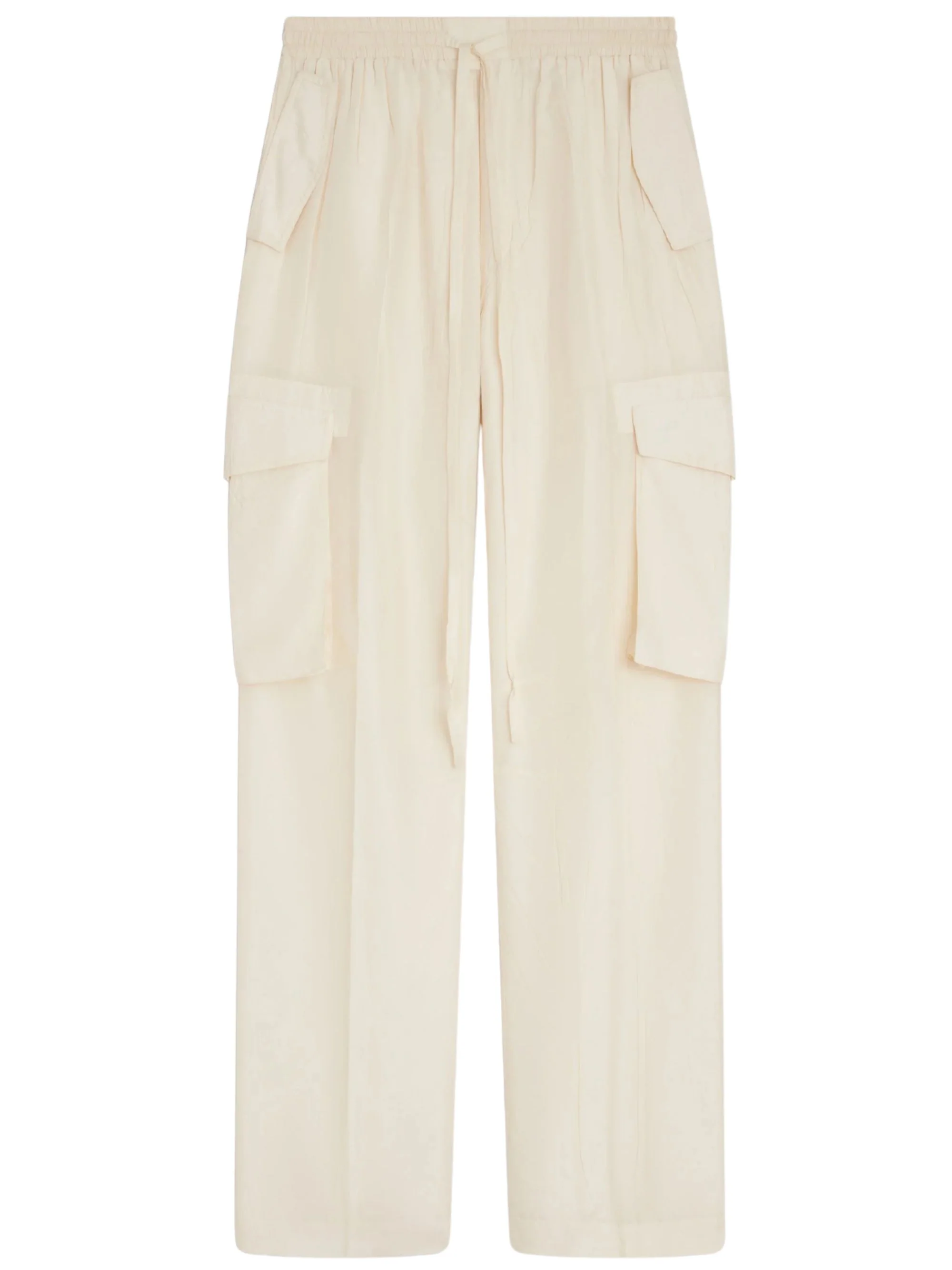 Phoebe Philo Silk Cargo Trousers with Drawstring Waist