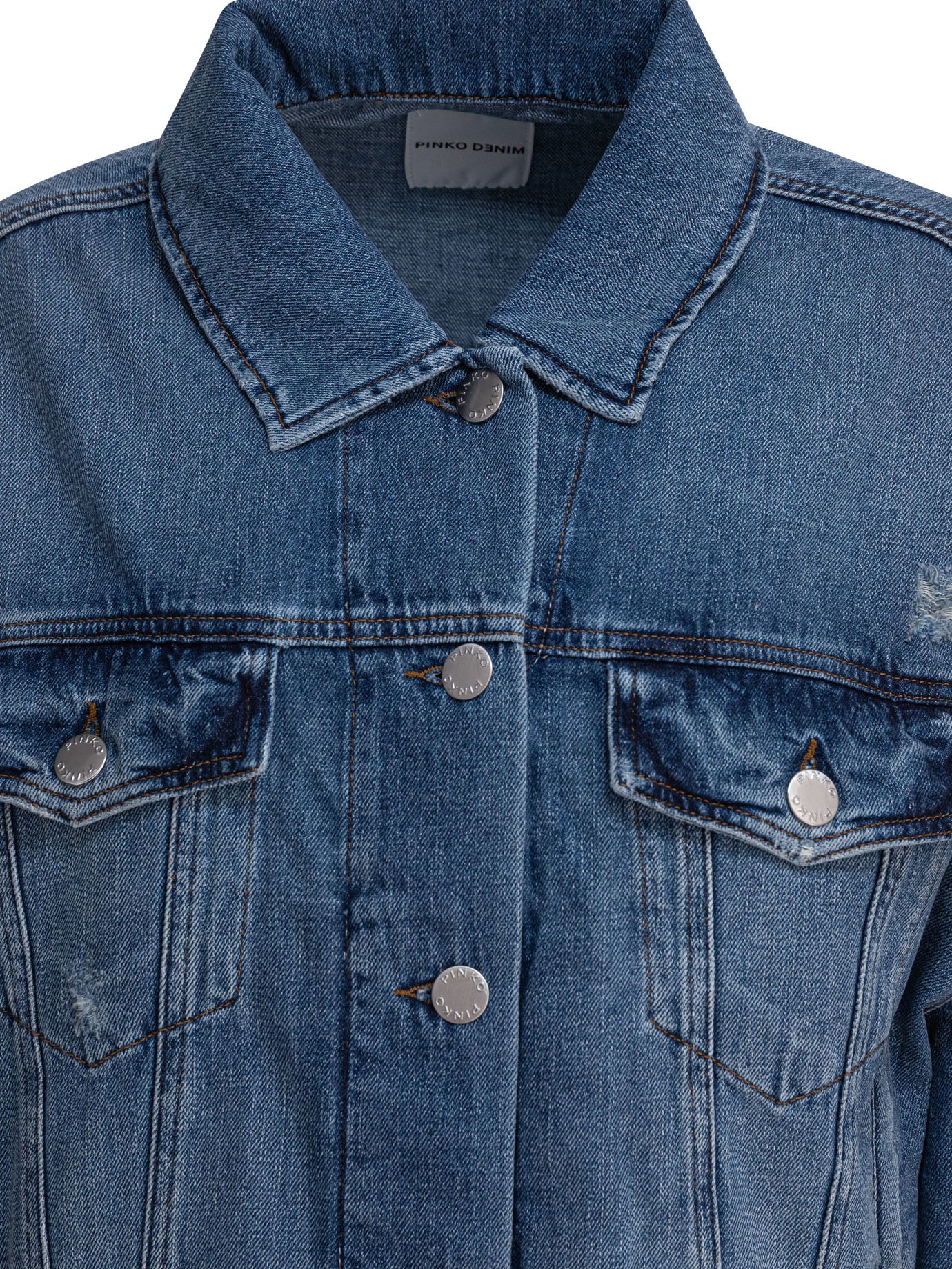 PINKO Gaborone Crop Fit Denim Jacket - Image 3