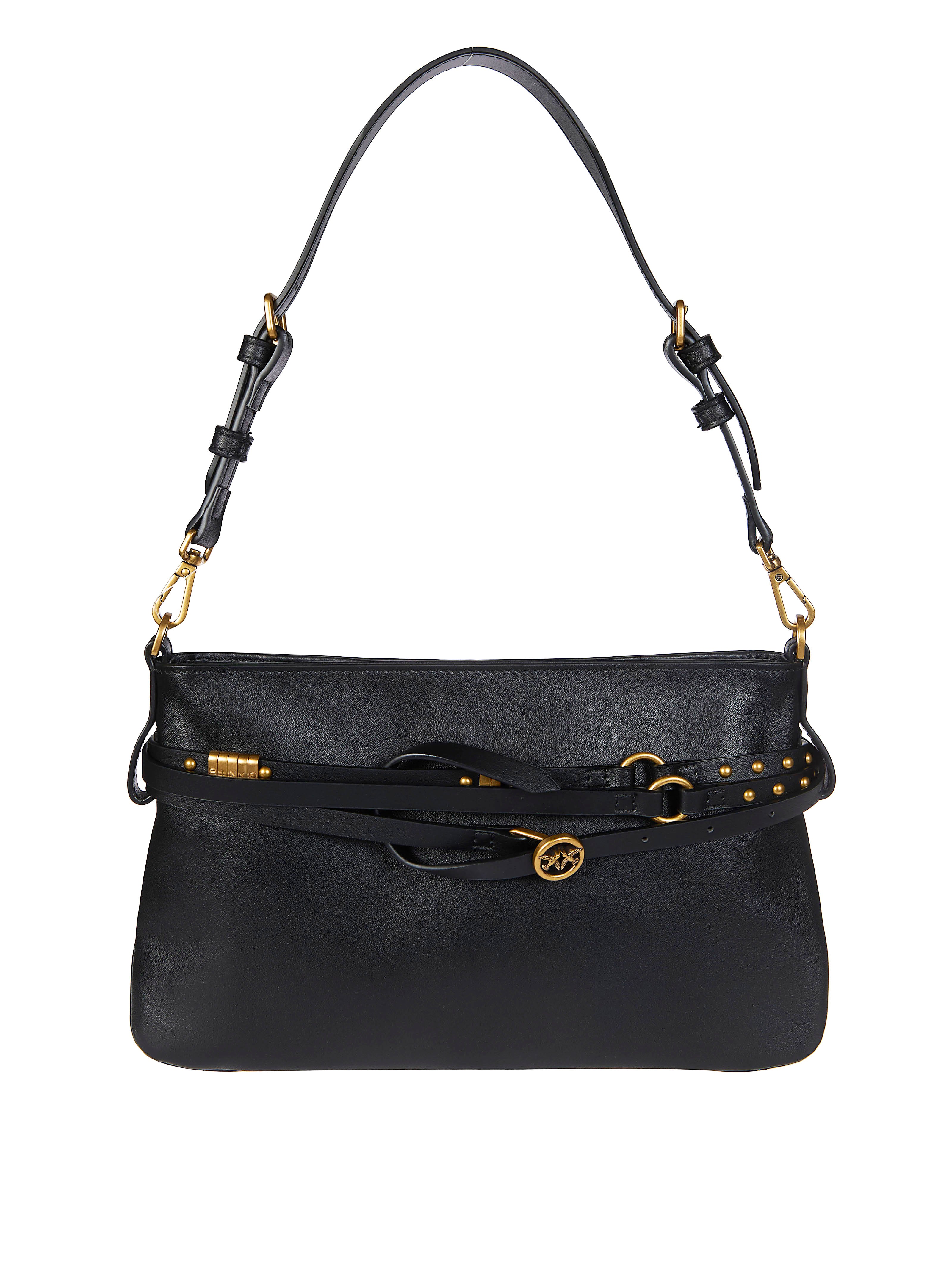 Pinko Mini Belted Leather Shoulder Bag