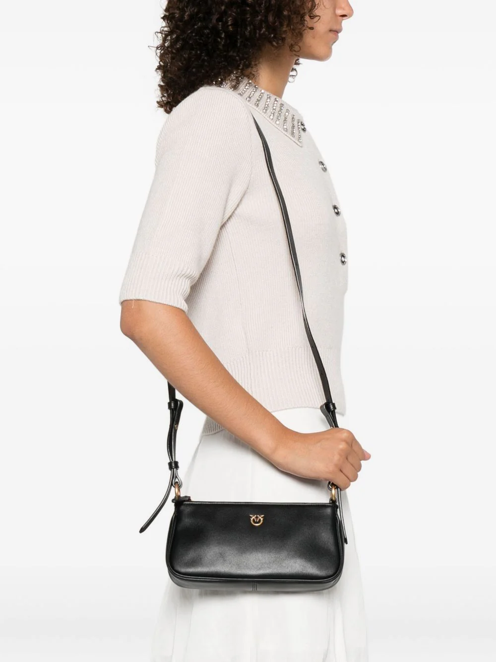 Pinko Rectangle Leather Shoulder Bag - Image 2