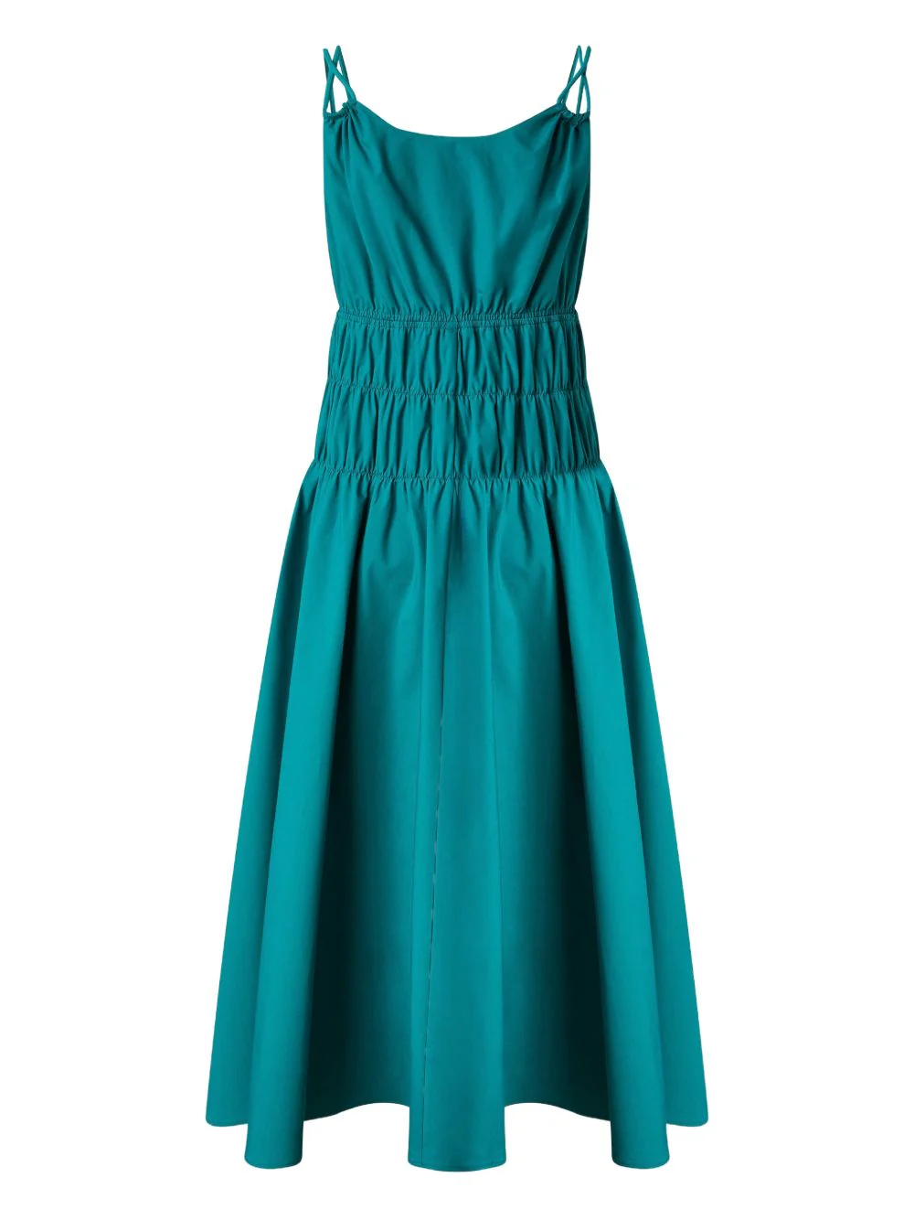Pinko Shirred Detailing V-Neck Spaghetti Straps A-Line Skirt - Image 2