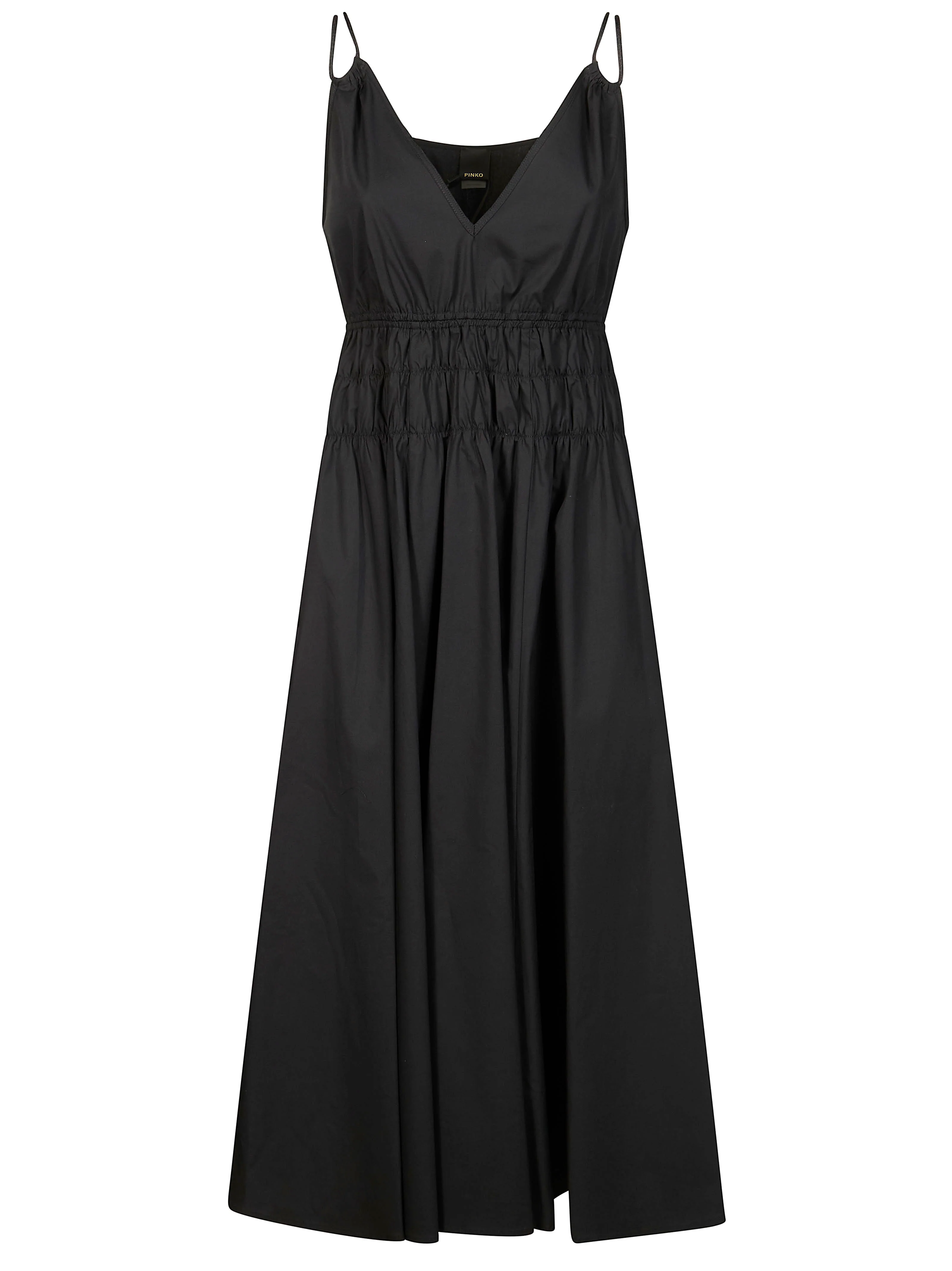Pinko Shirred V-neck Dress