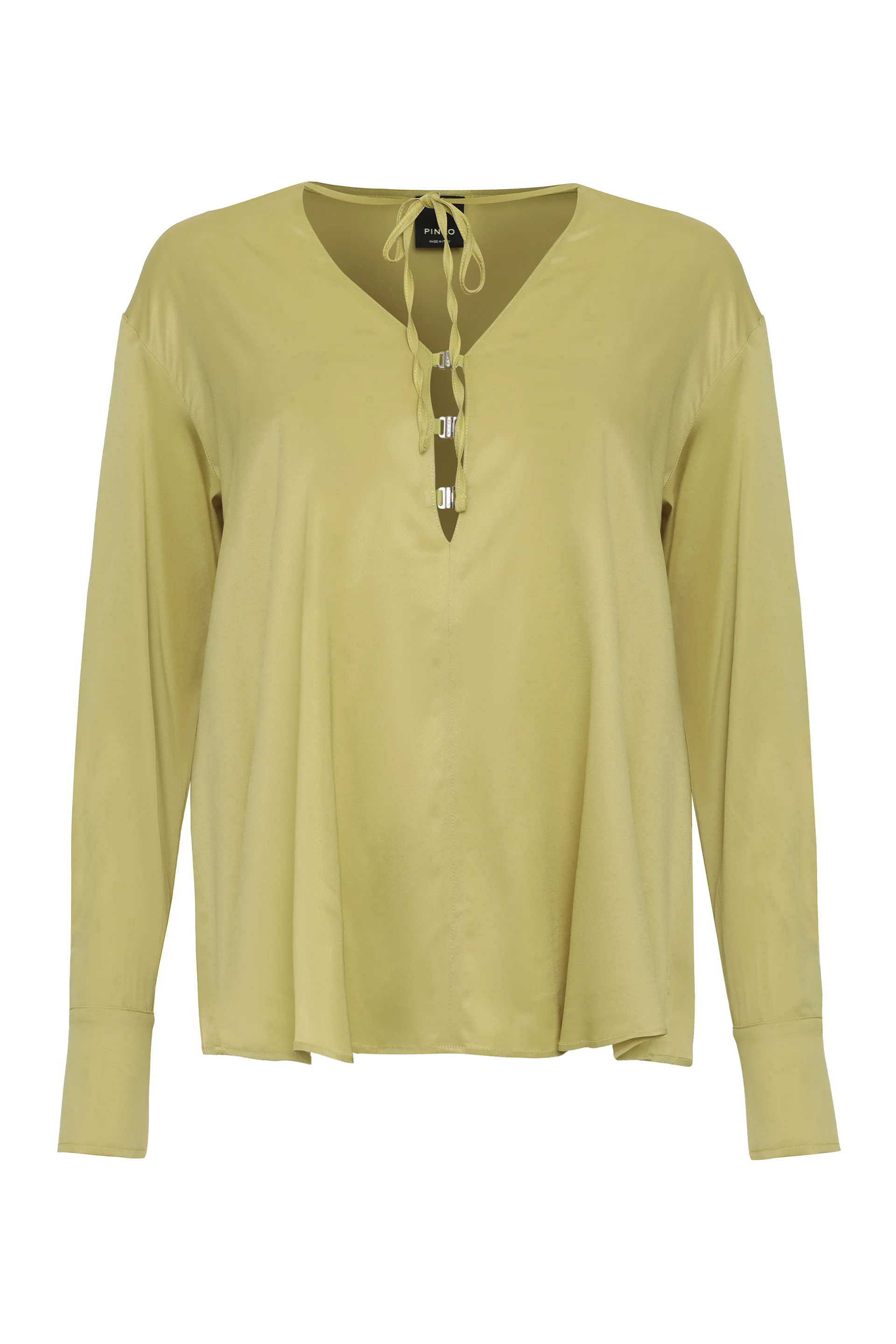 Pinko Shirt-Style Viscose Blouse with Buttoned Cuffs - Image 3
