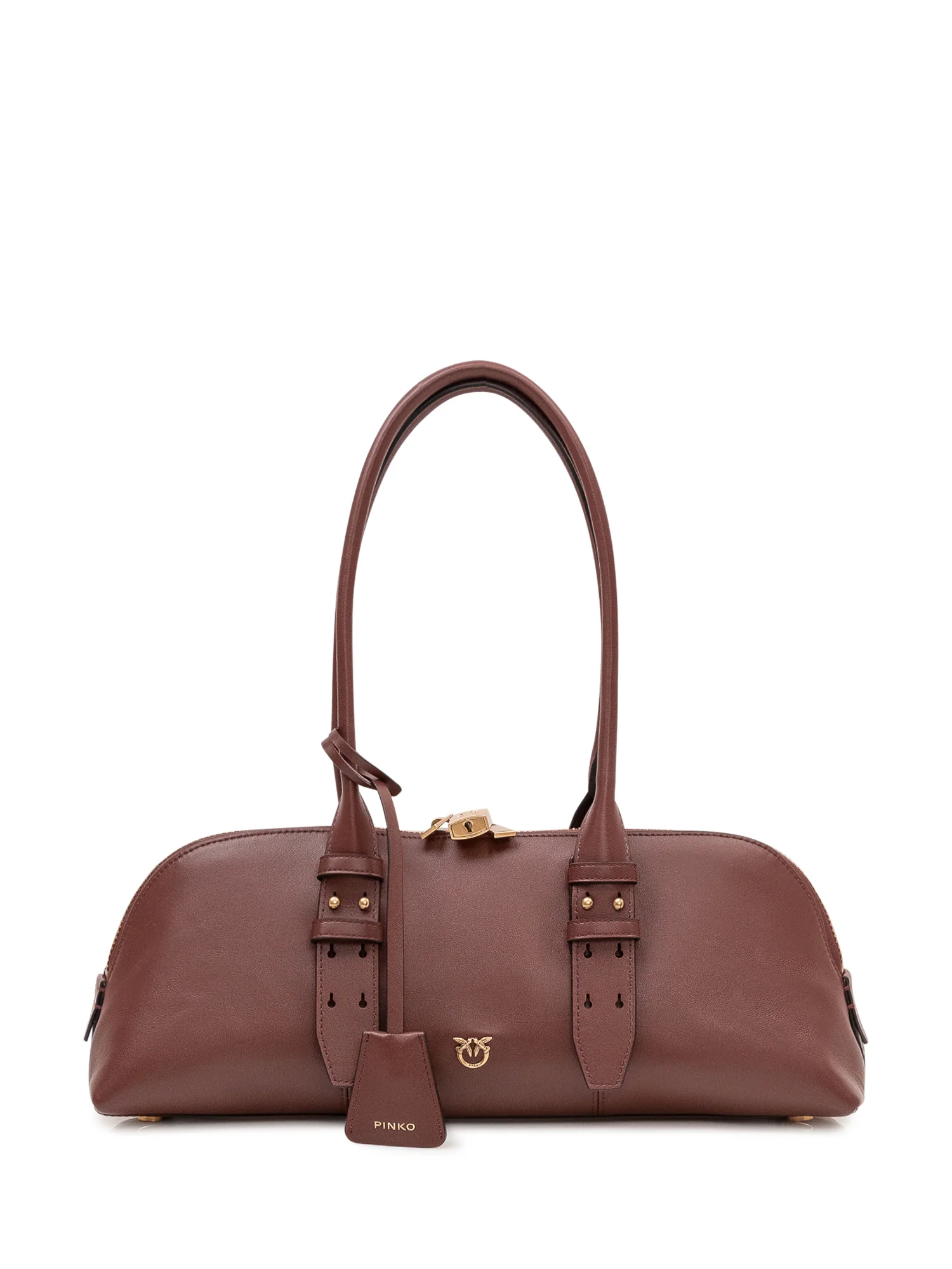 Pinko Stylish Bowling Handbaguette with Handles and Zip