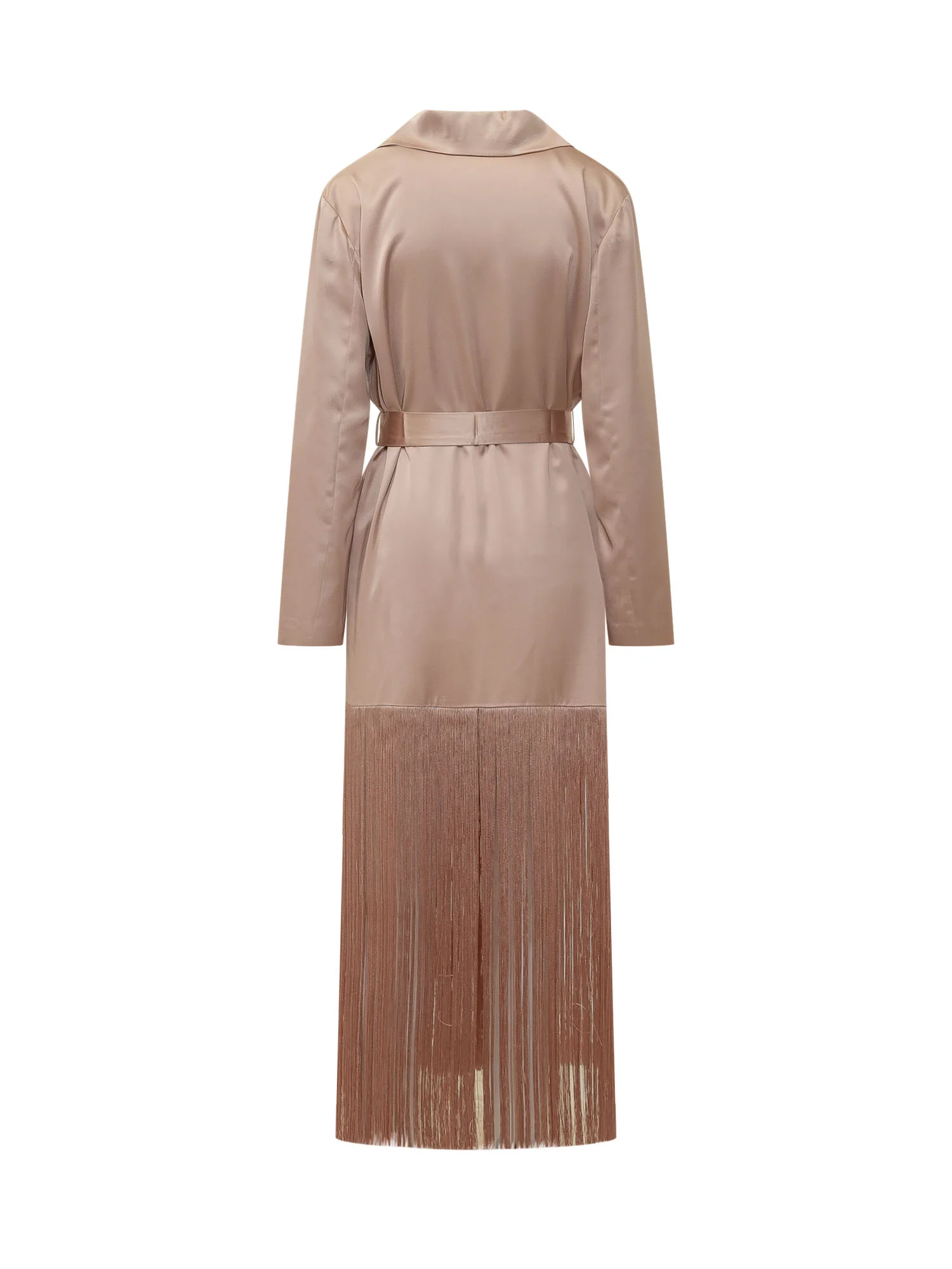 Pinko Trench Coat with Belt and Fringe Detail - Image 2