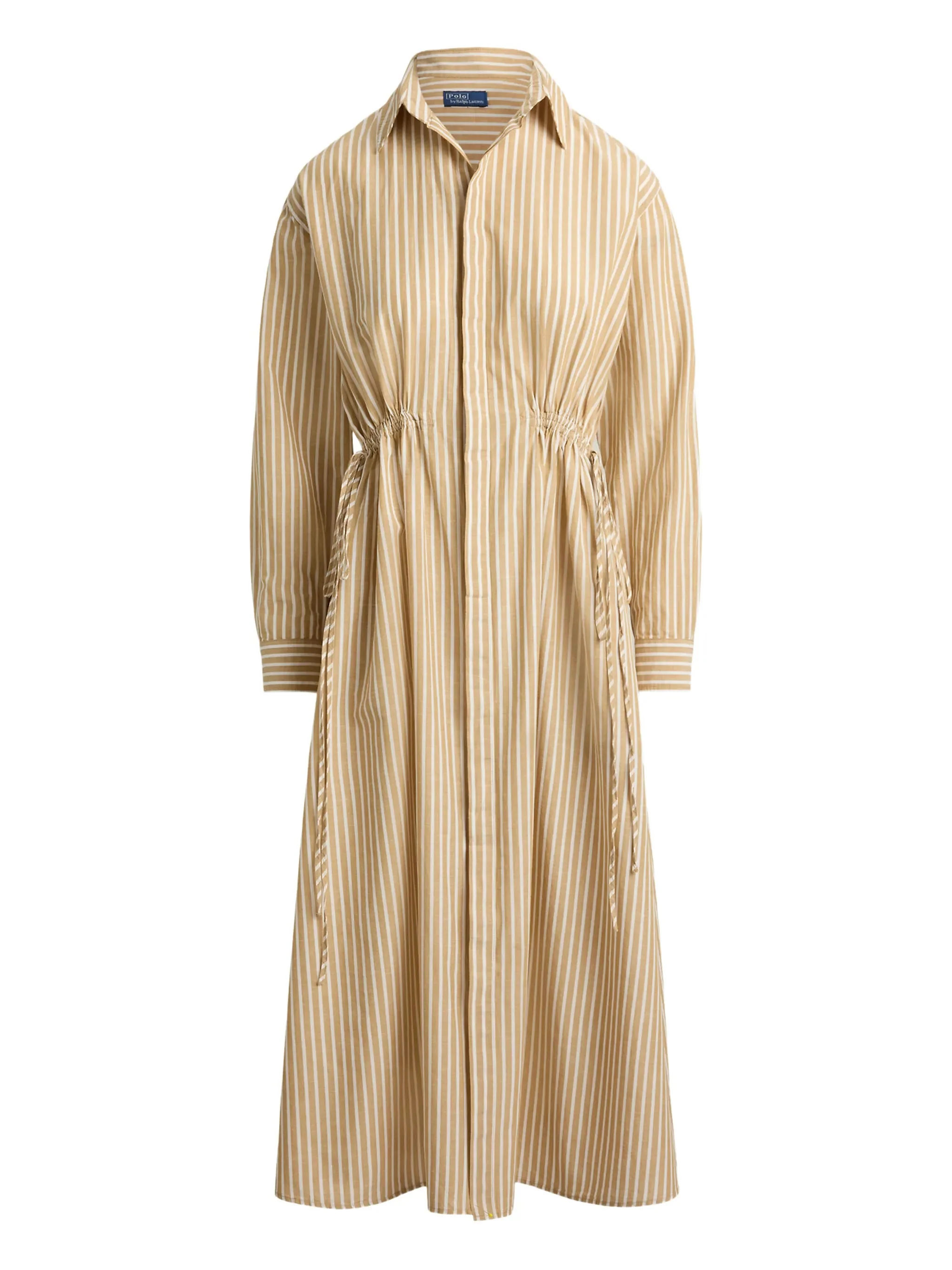 Polo Ralph Lauren Button-Down Long Sleeve Dress with Self-Drawcord Ties - Size 2
