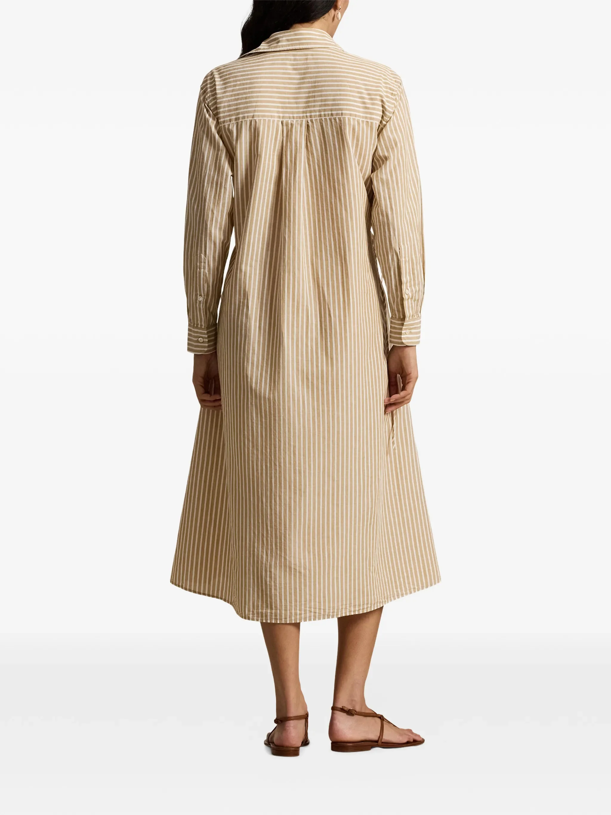 Polo Ralph Lauren Button-Down Long Sleeve Dress with Self-Drawcord Ties - Size 2 - Image 3