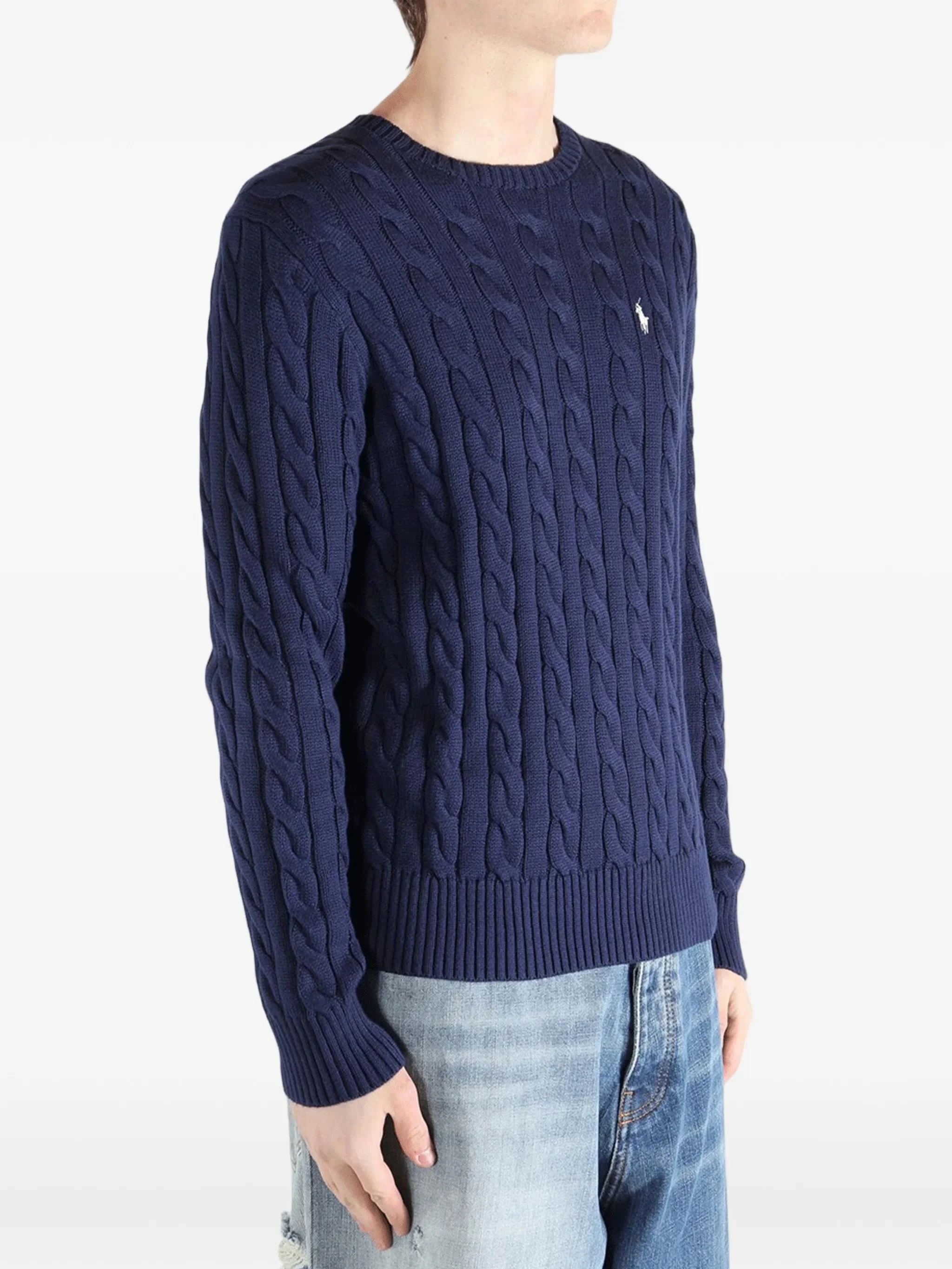 Polo Ralph Lauren Classic Ribbed Neck Long Sleeve Sweater - Size M - Image 3