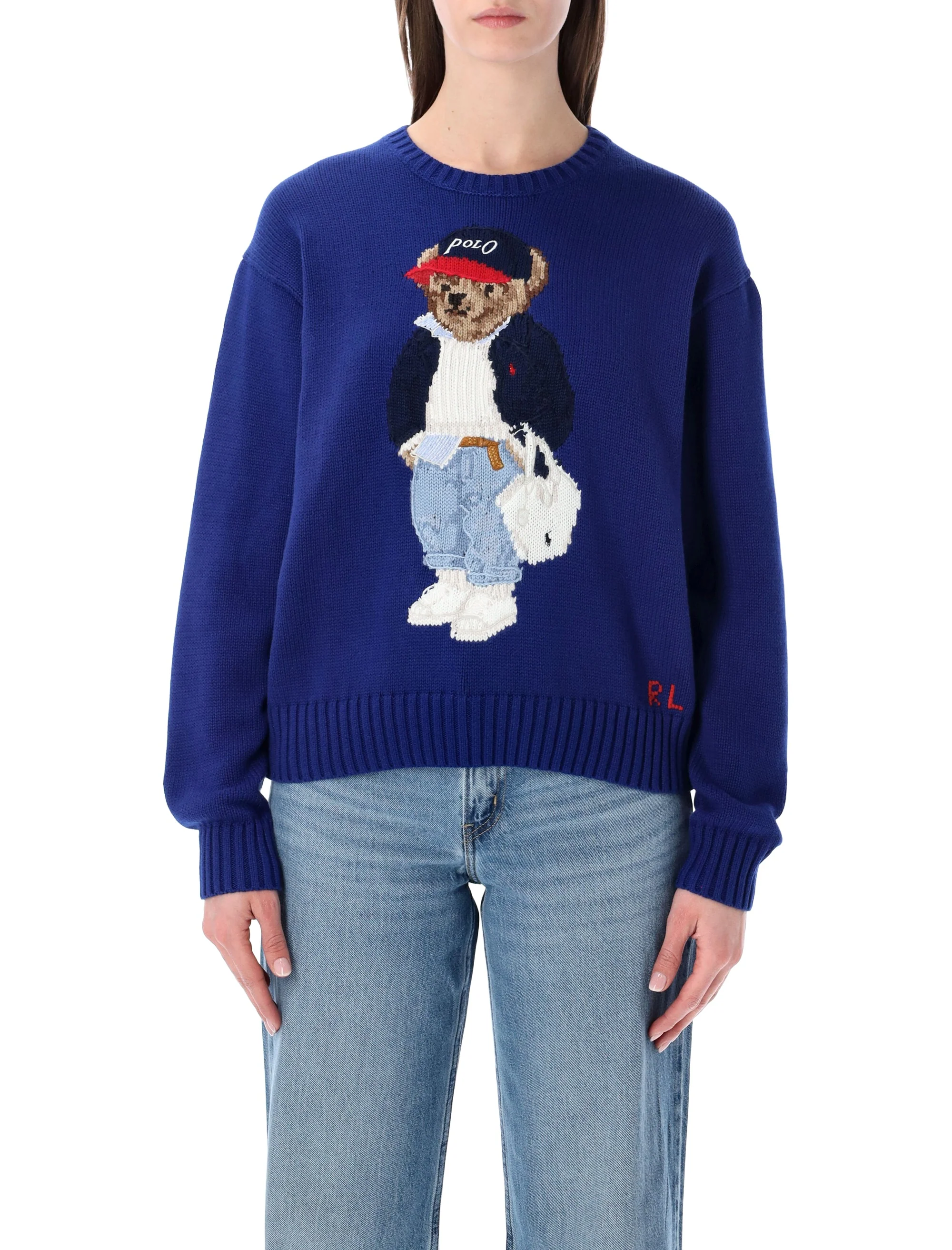 Polo Ralph Lauren Cotton Polo Sweater with Intarsia Knit - Size S