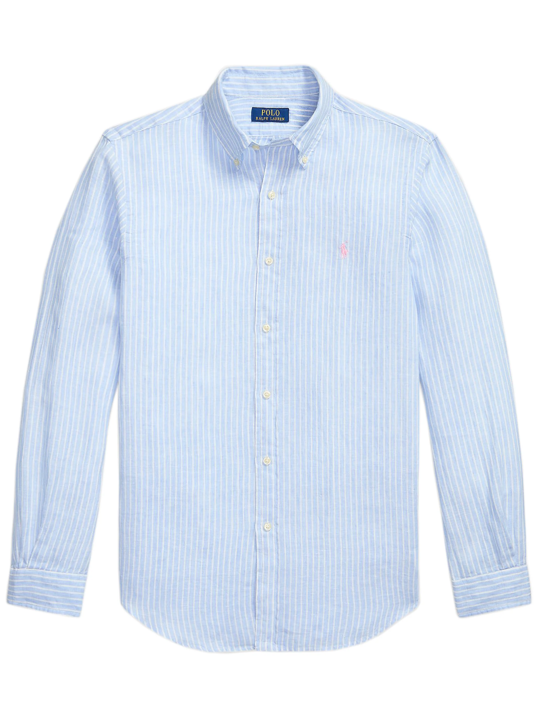 Polo Ralph Lauren Custom Fit Striped Linen Shirt for Men