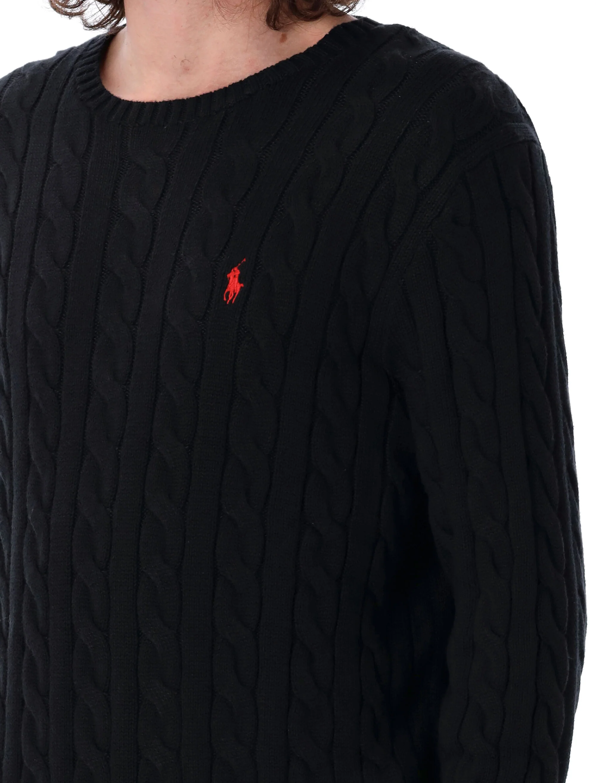Polo Ralph Lauren Logo-embroidered Cable-knit Jumper - Image 3