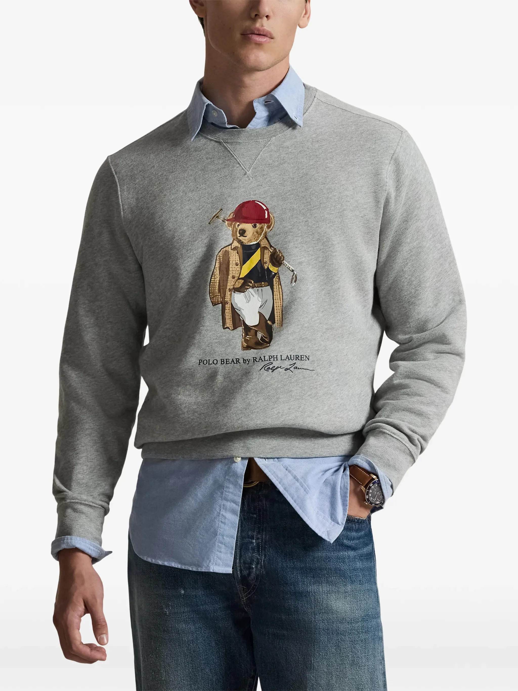 Polo Ralph Lauren Long Sleeve Rib-Knit V-Inset Sweater Size M - Image 2