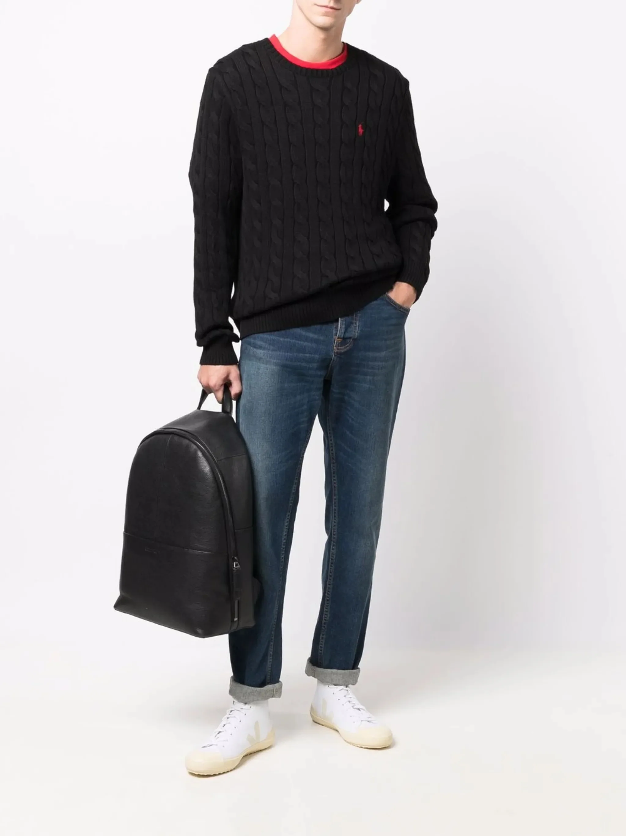 Polo Ralph Lauren Long Sleeve Ribbed Knit Sweater with Signature Embroidery - Size M - Image 2