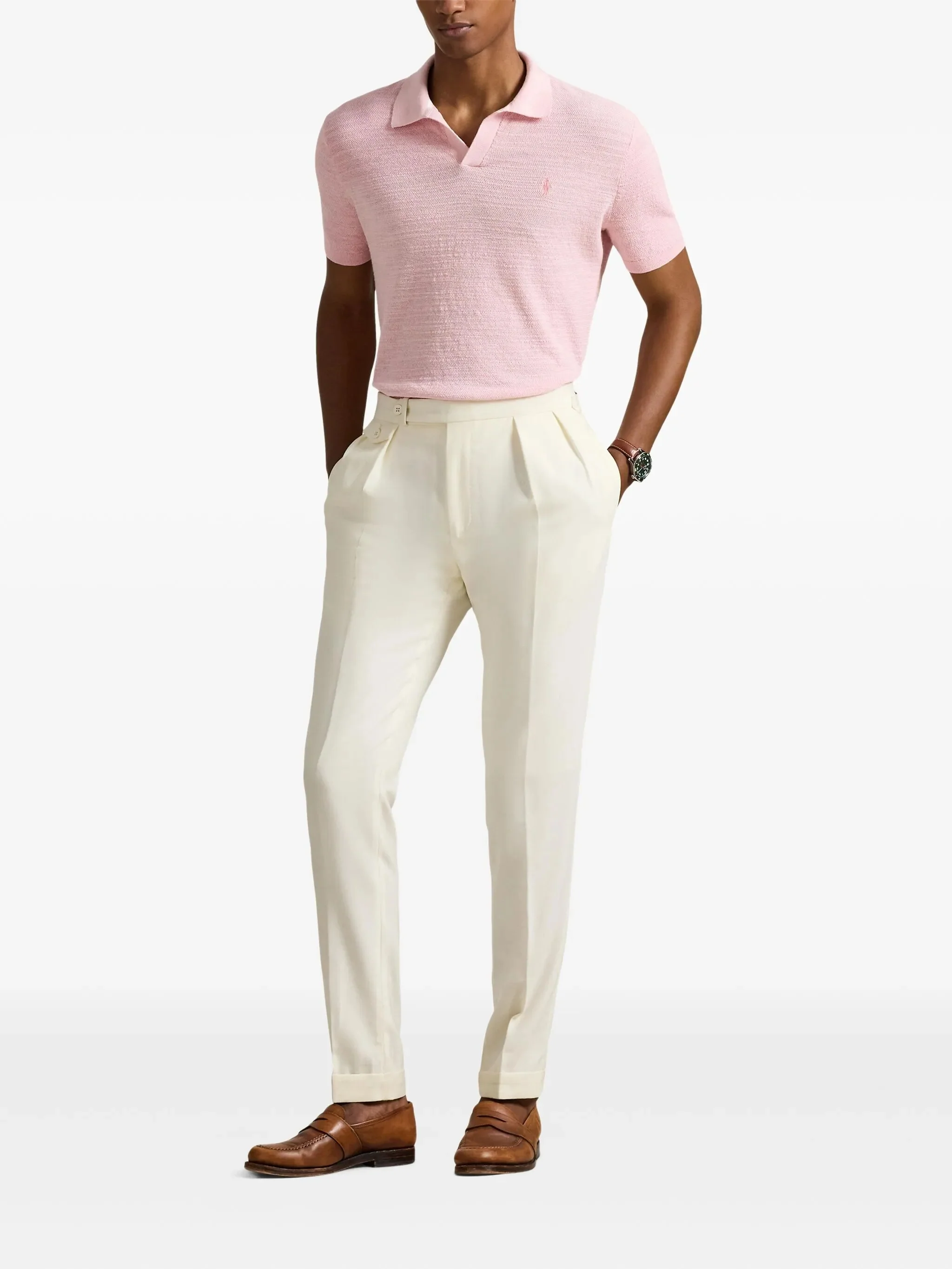 Polo Ralph Lauren Rib-knit Polo with Single-button Closure - Size M - Image 2
