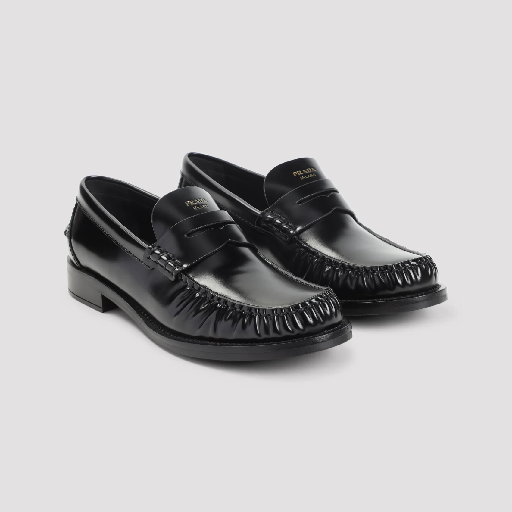PRADA Brushed Leather Loafers - Image 4