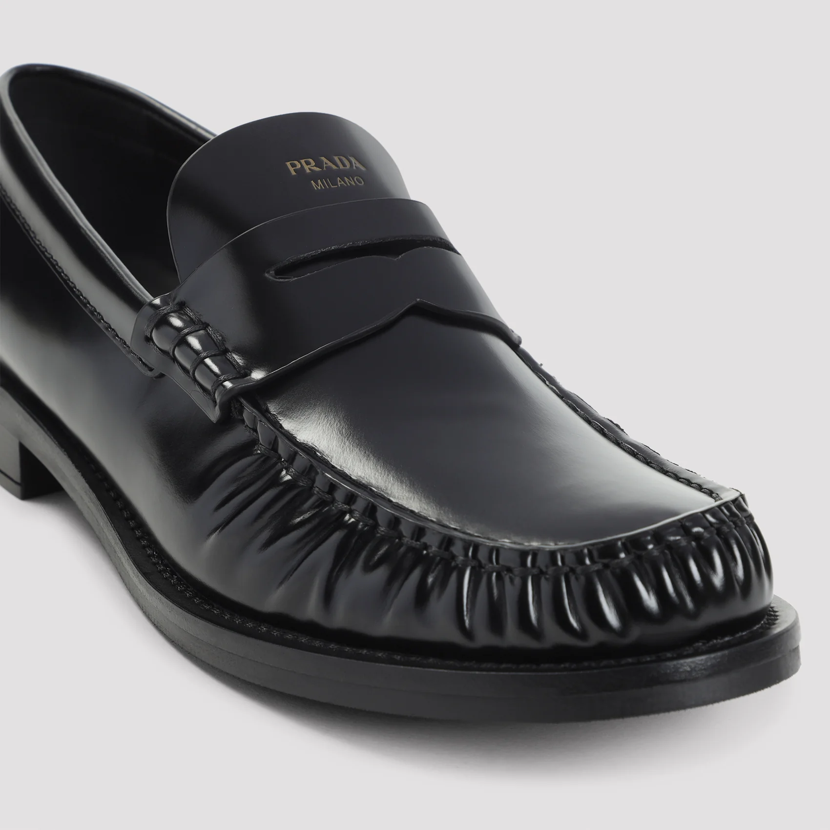 PRADA Brushed Leather Loafers - Image 5