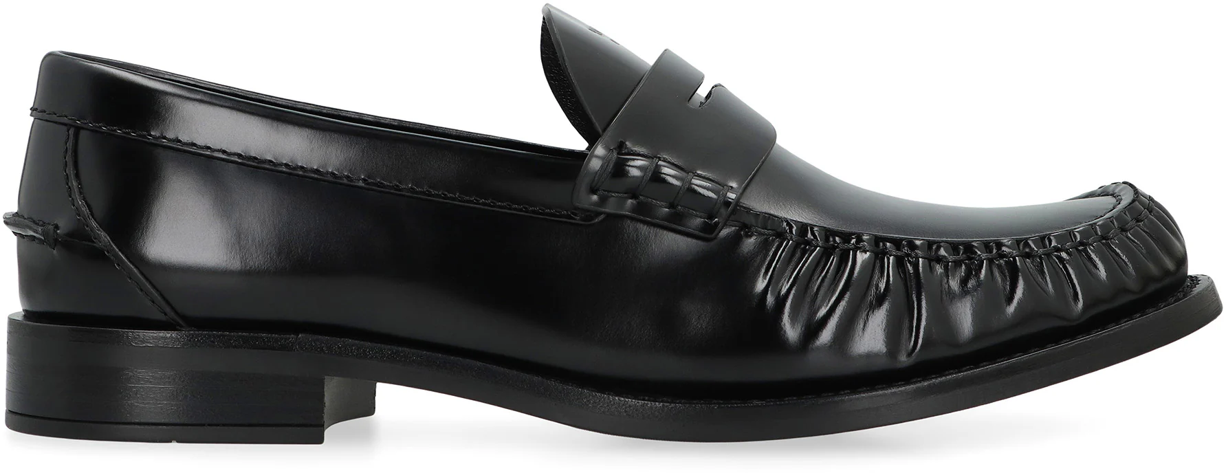 PRADA Brushed Leather Loafers - Image 7