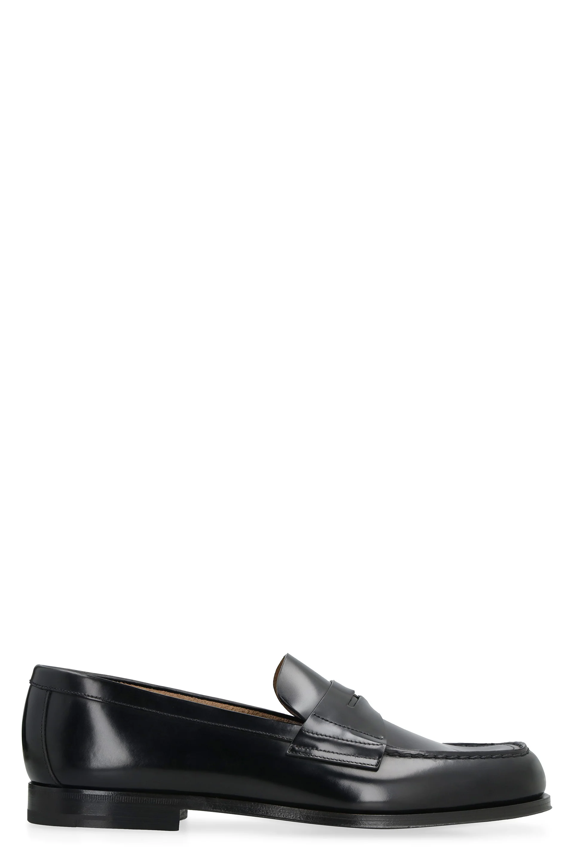Prada Brushed Leather Penny Loafers for Men