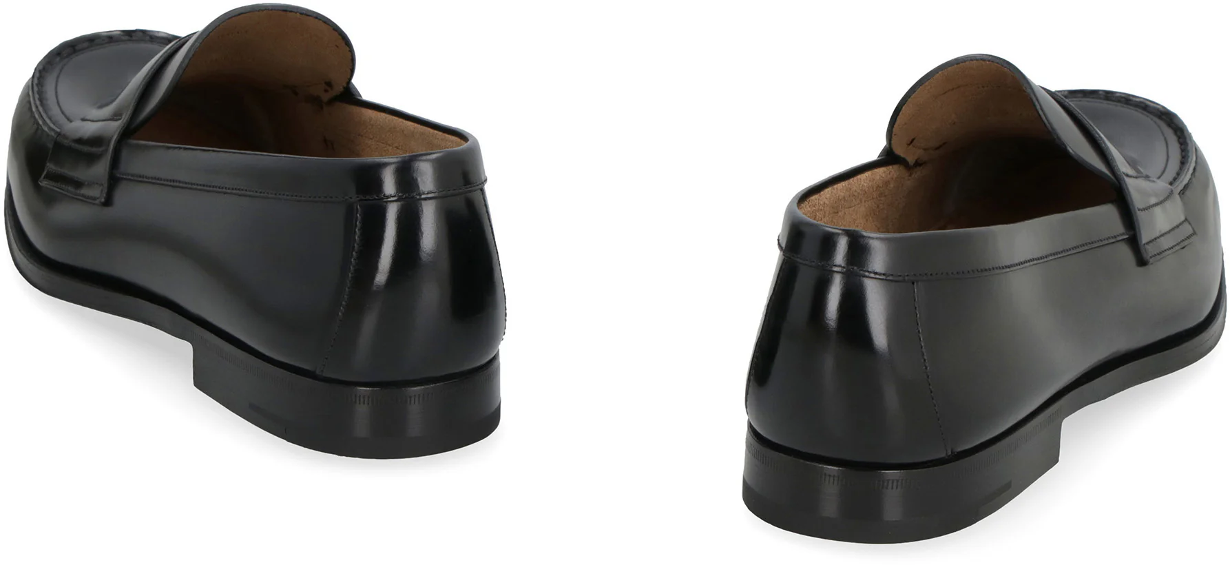 Prada Brushed Leather Penny Loafers for Men - Image 4