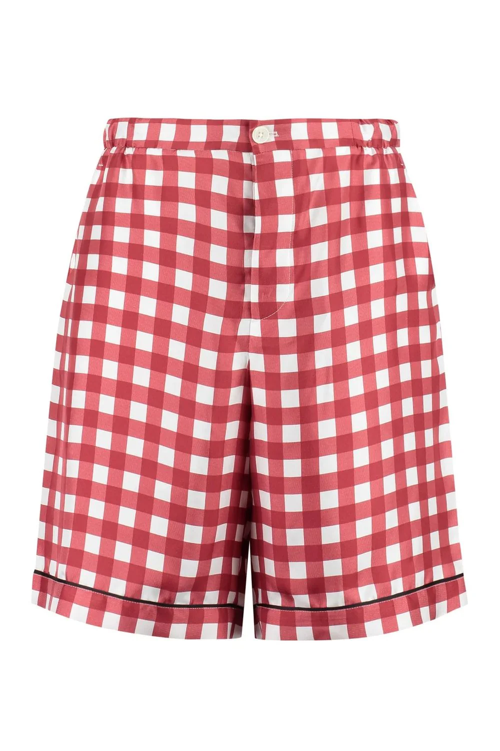 PRADA Check-print Silk Bermuda Shorts