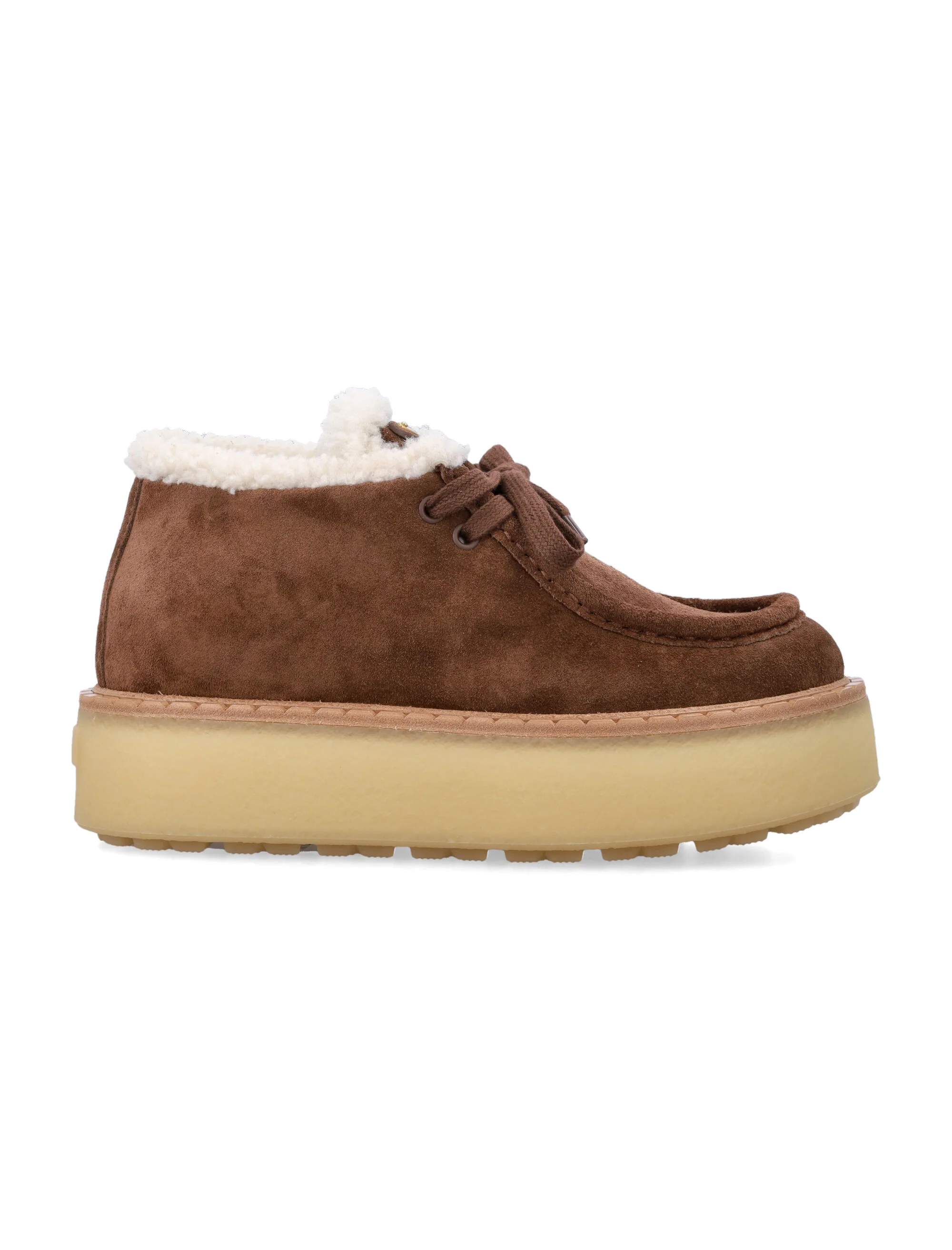 Prada Chukka Boots with Bold Rubber Sole - 5 cm Height