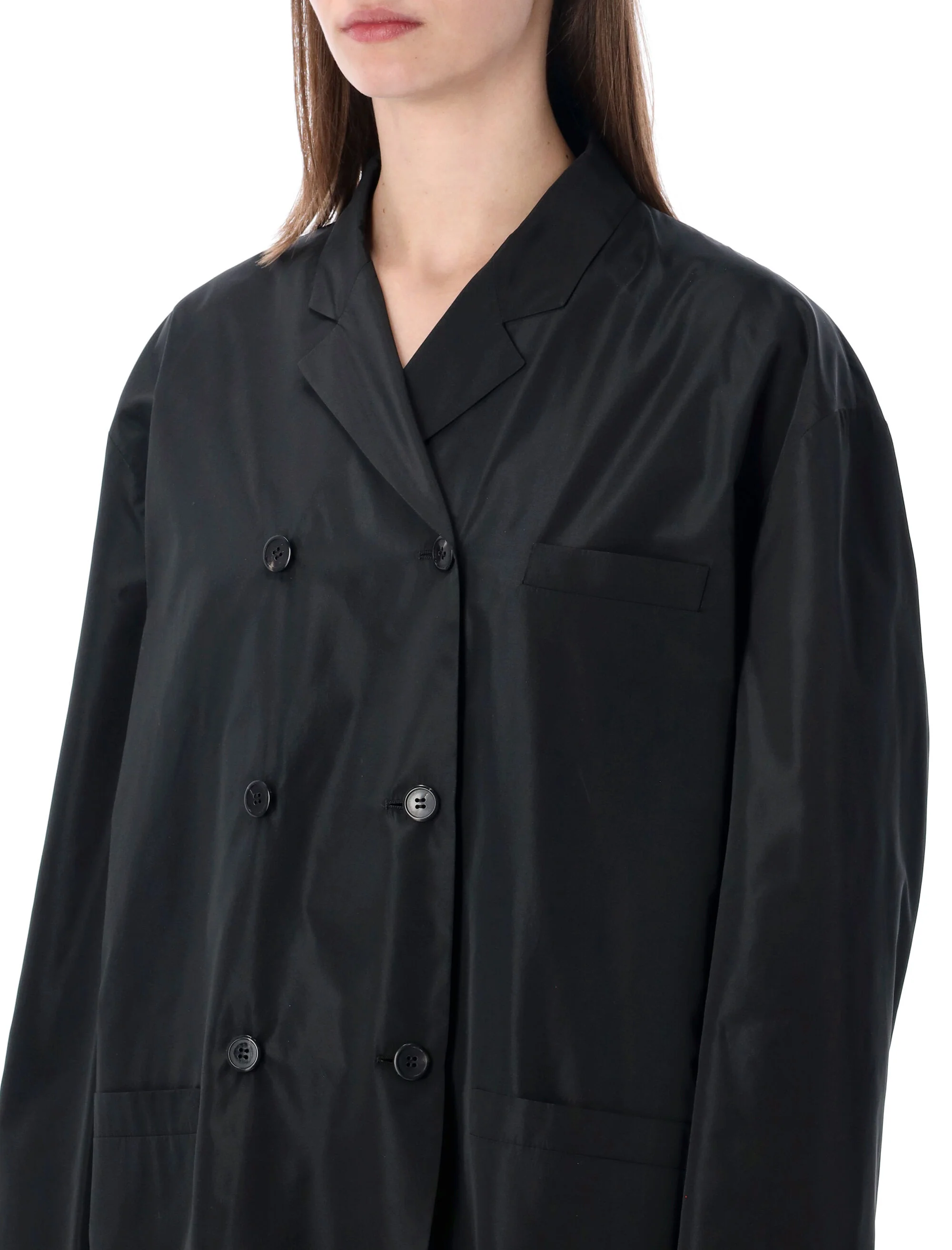 Prada Double-breasted Technical Taffeta Jacket - Image 3