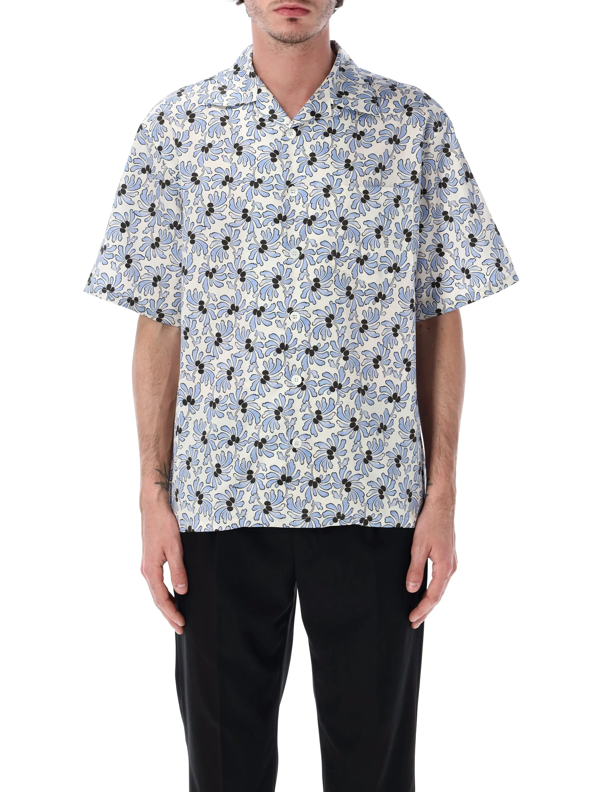 Prada Oversized Floral Bowling Shirt - Size L