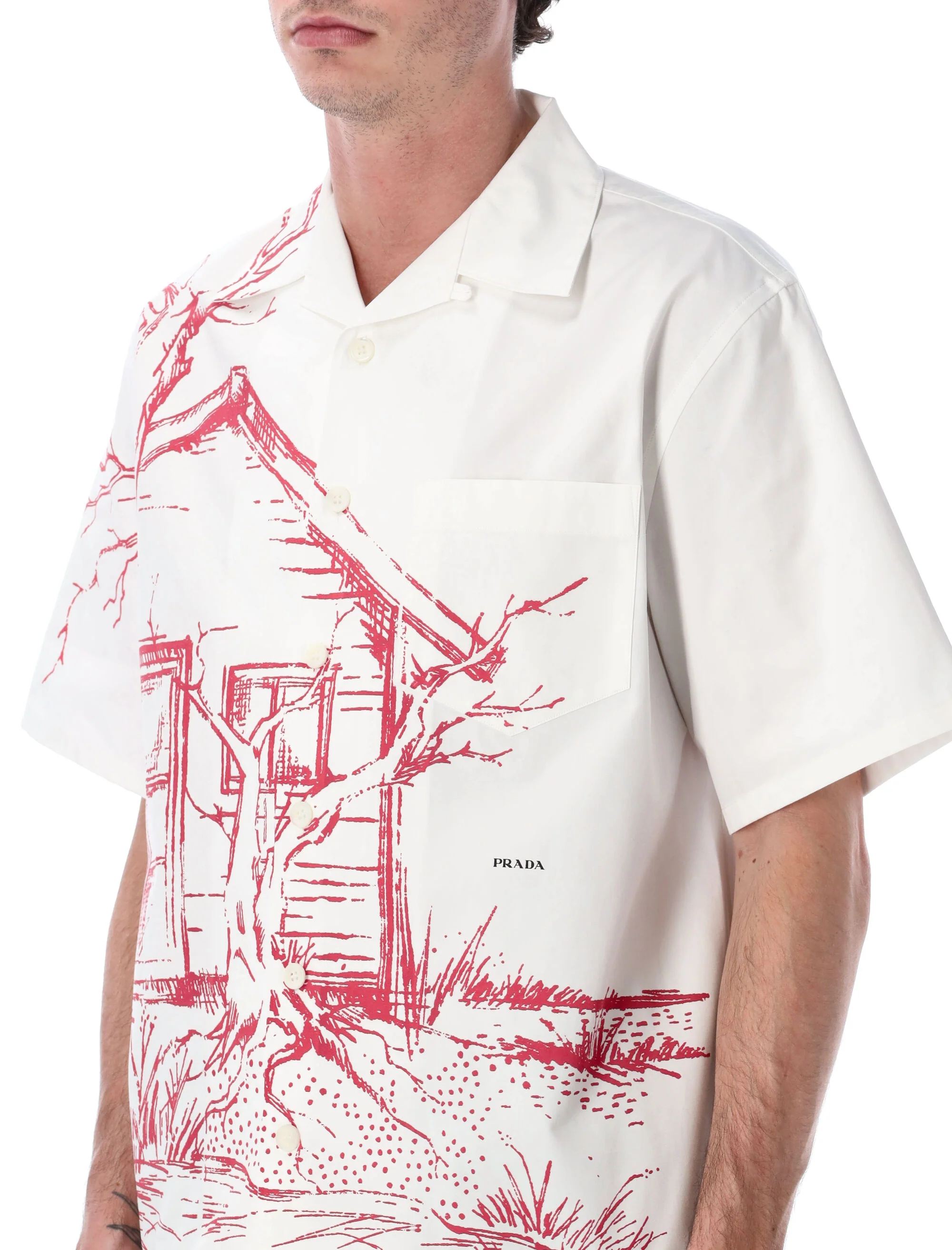 Prada Printed Cotton Bowling Shirt - Image 3