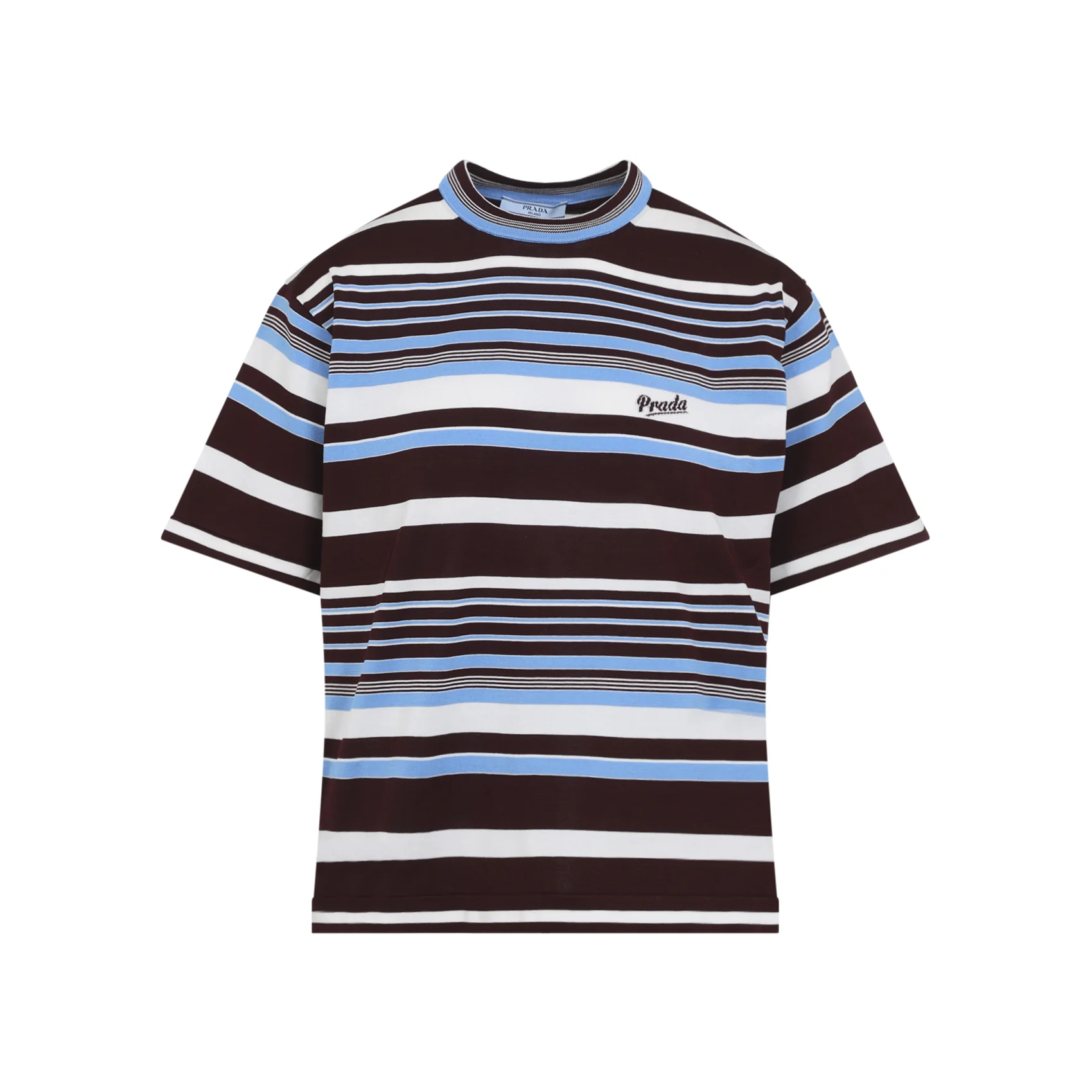 PRADA Striped Crew-neck Cotton Sweater - Image 2