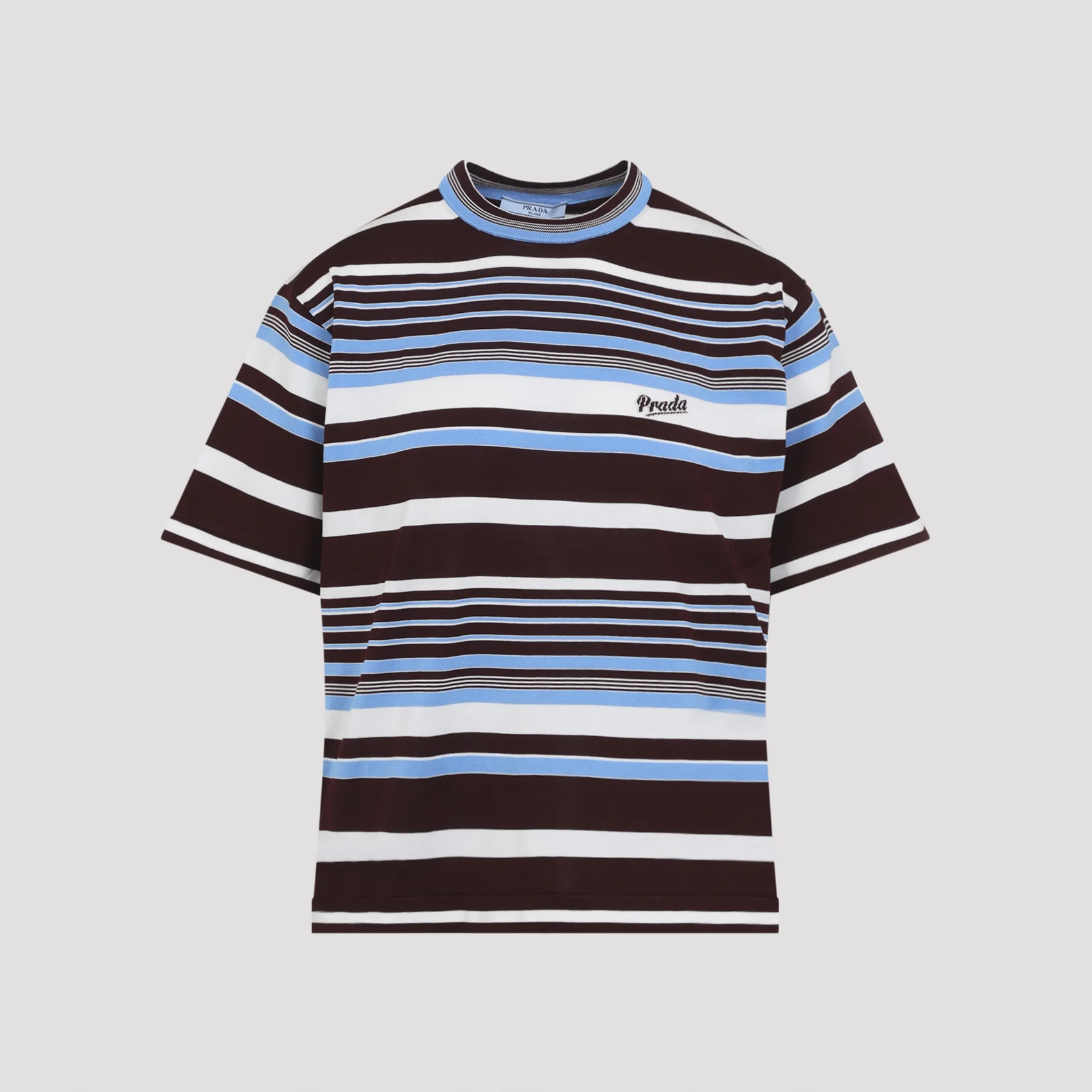 PRADA Striped Crew-neck Cotton Sweater - Image 3