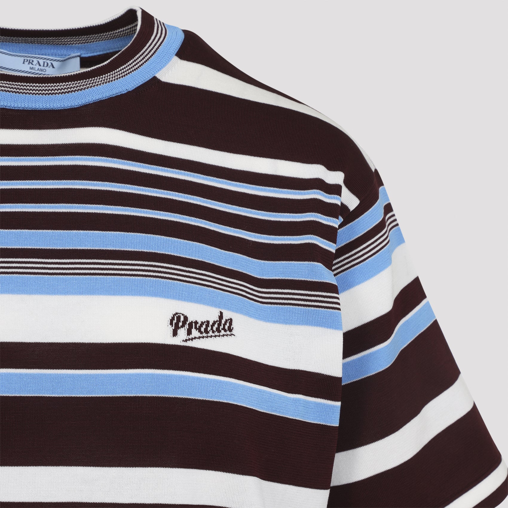 PRADA Striped Crew-neck Cotton Sweater - Image 5