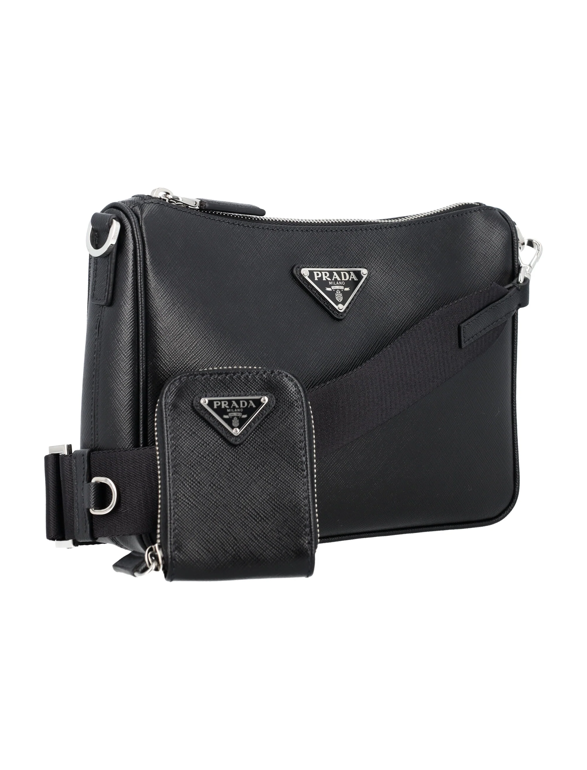 Prada Triangle Saffiano Leather Shoulder Bag - Image 2