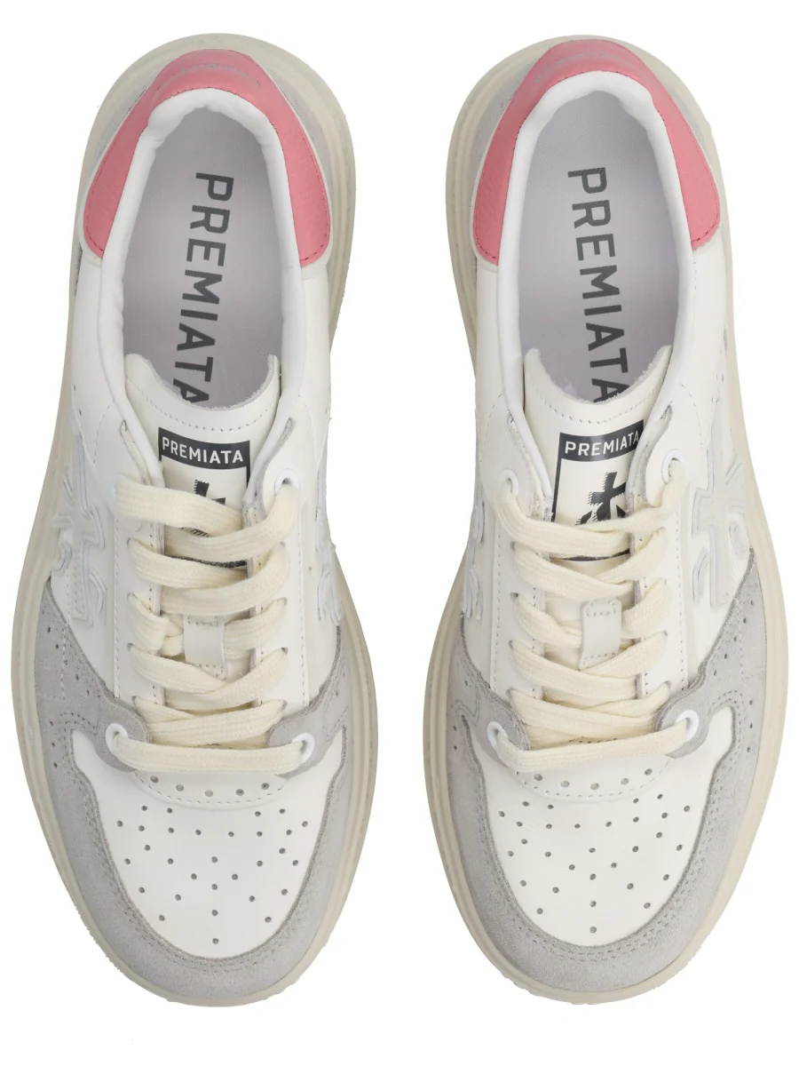 PREMIATA Quinnd Perforated Leather Sneakers - Image 5