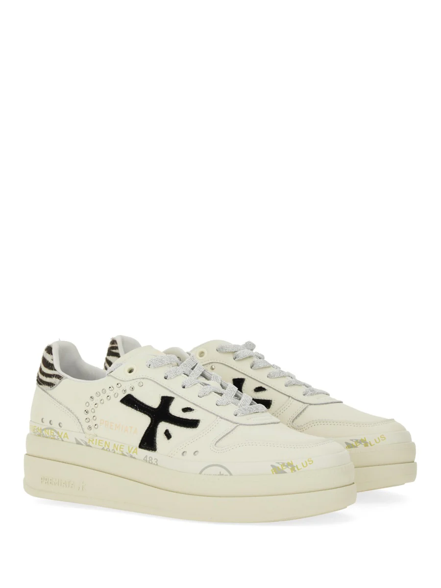 PREMIATA Women's Sneakers in Leather with Zebra Details, Micol 7752 - Image 2