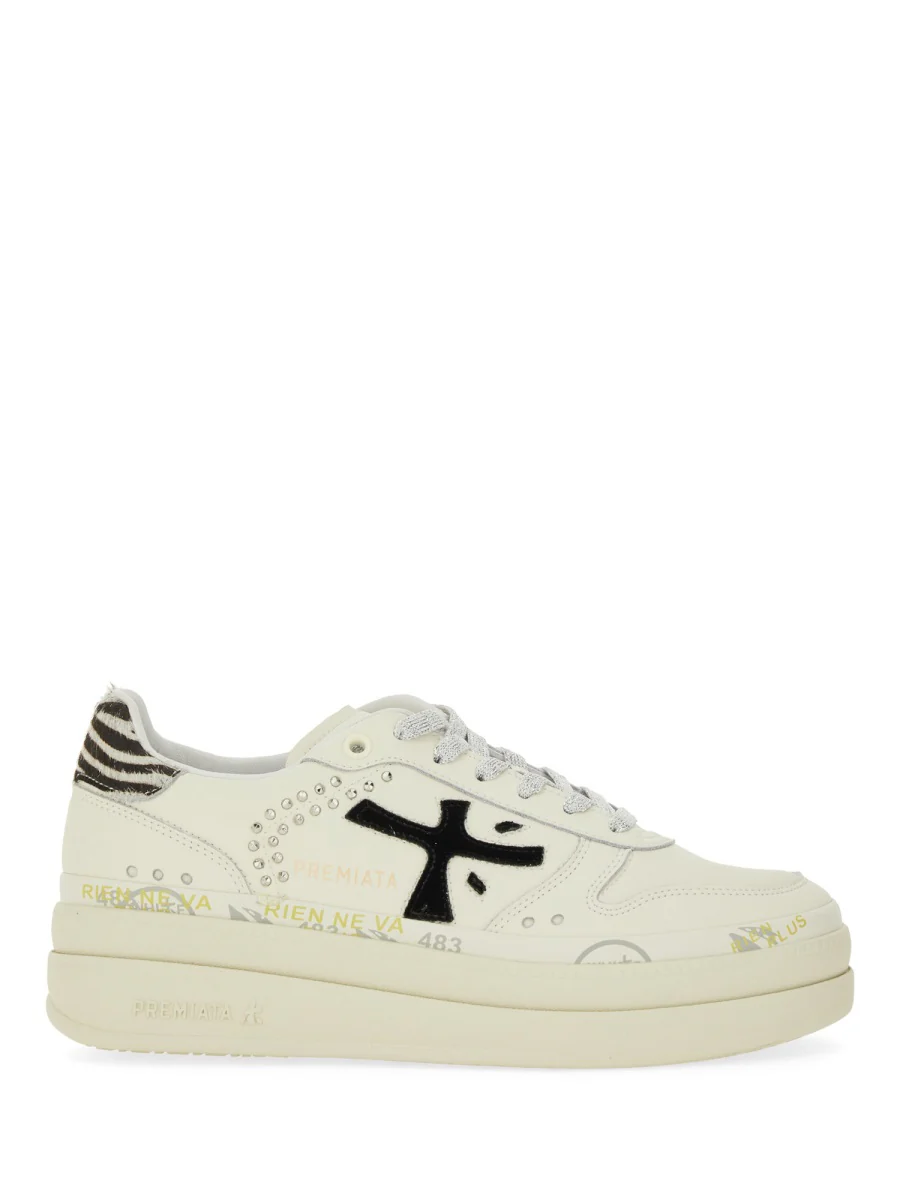 PREMIATA Women's Sneakers in Leather with Zebra Details, Micol 7752 - Image 7