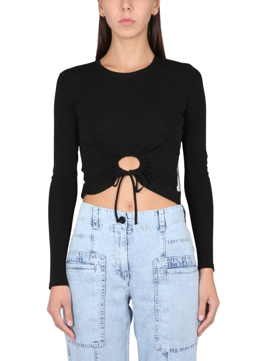 PROENZA SCHOULER WHITE LABEL Women's Circular Cut Adjustable Crepe Top