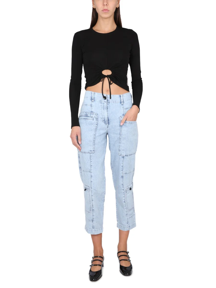 PROENZA SCHOULER WHITE LABEL Women's Circular Cut Adjustable Crepe Top - Image 2