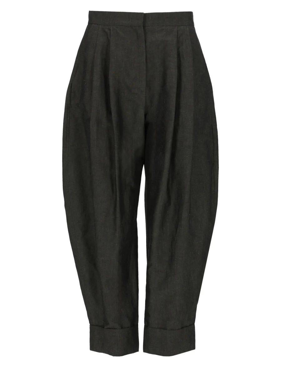 Pt Torino Carrot Fit Trousers in Linen Cotton Blend