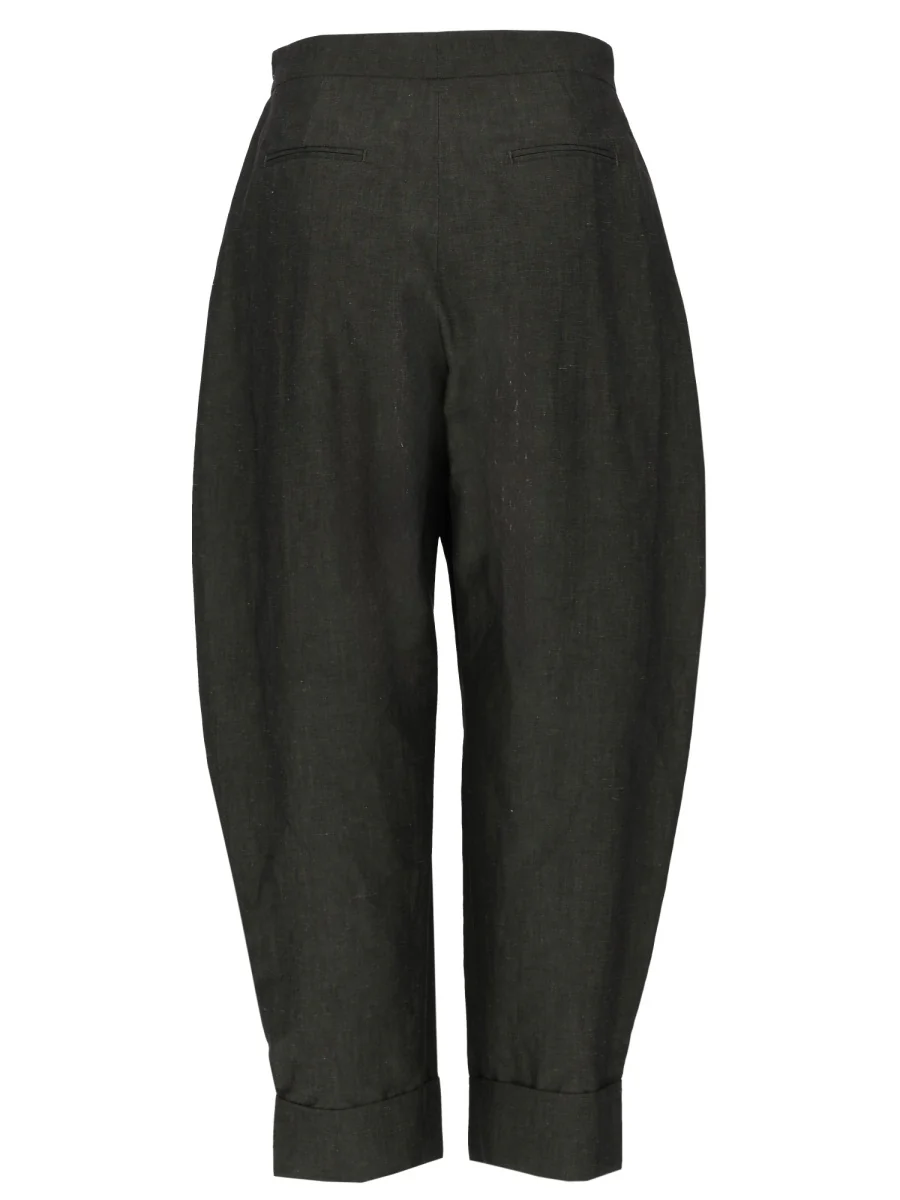 Pt Torino Carrot Fit Trousers in Linen Cotton Blend - Image 2