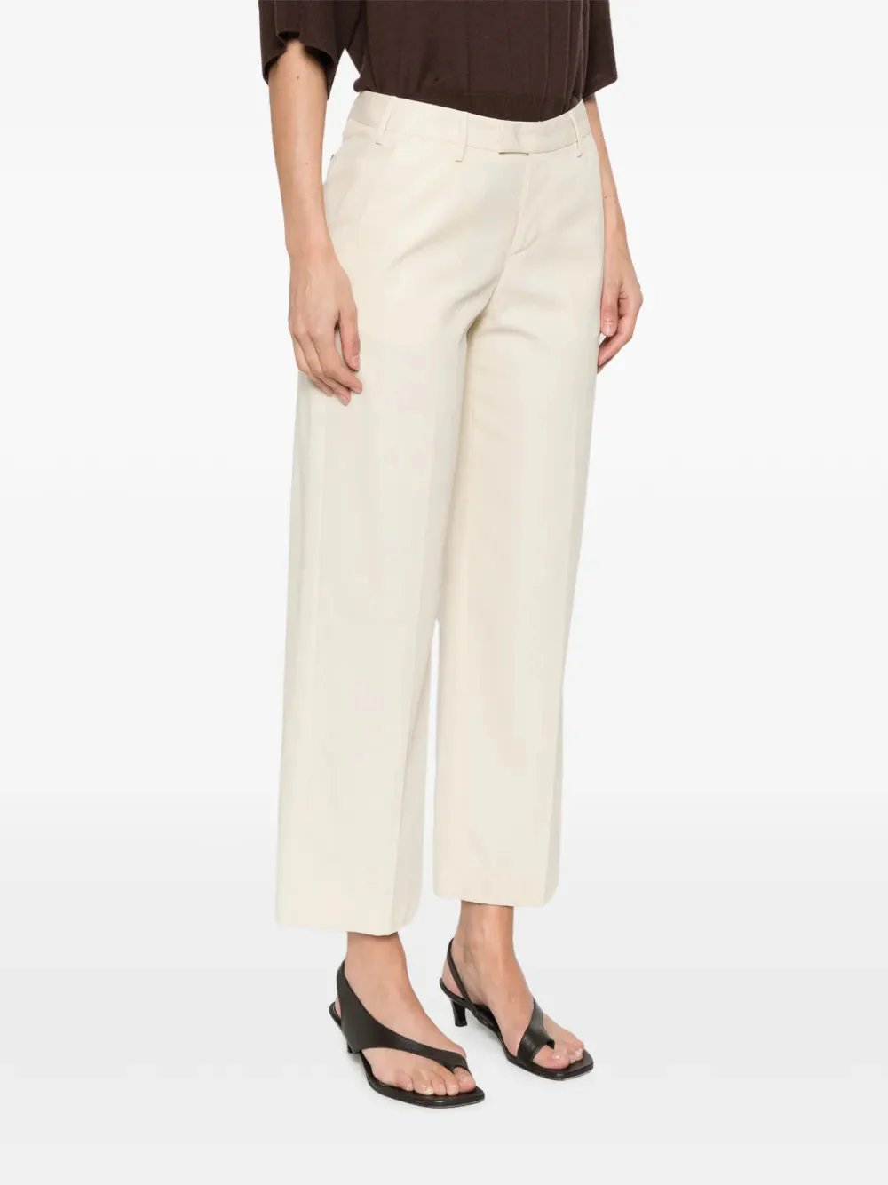 Pt Torino Cotton Trousers with Zip and Hook Closure for Women - Image 3