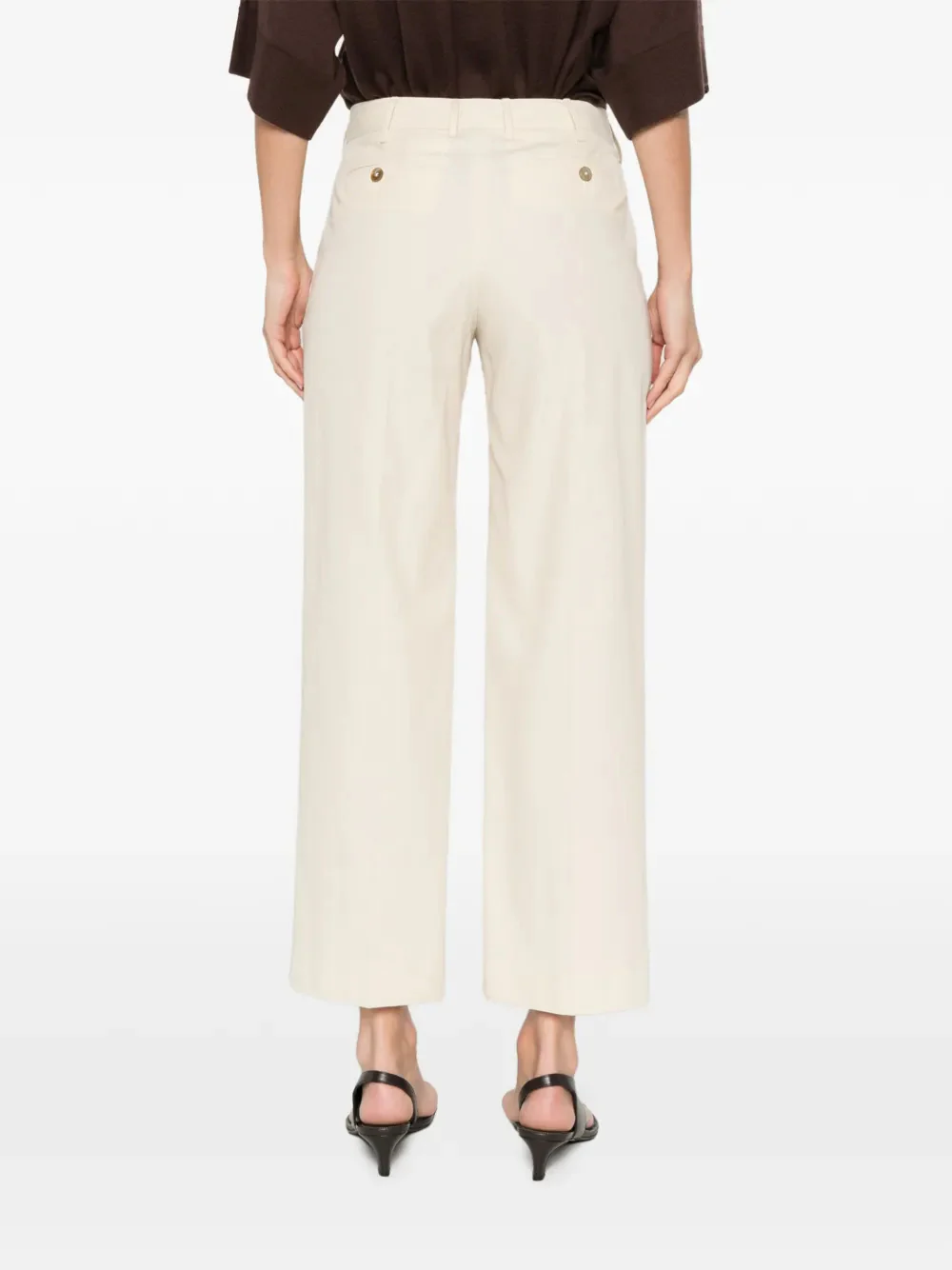 Pt Torino Cotton Trousers with Zip and Hook Closure for Women - Image 4