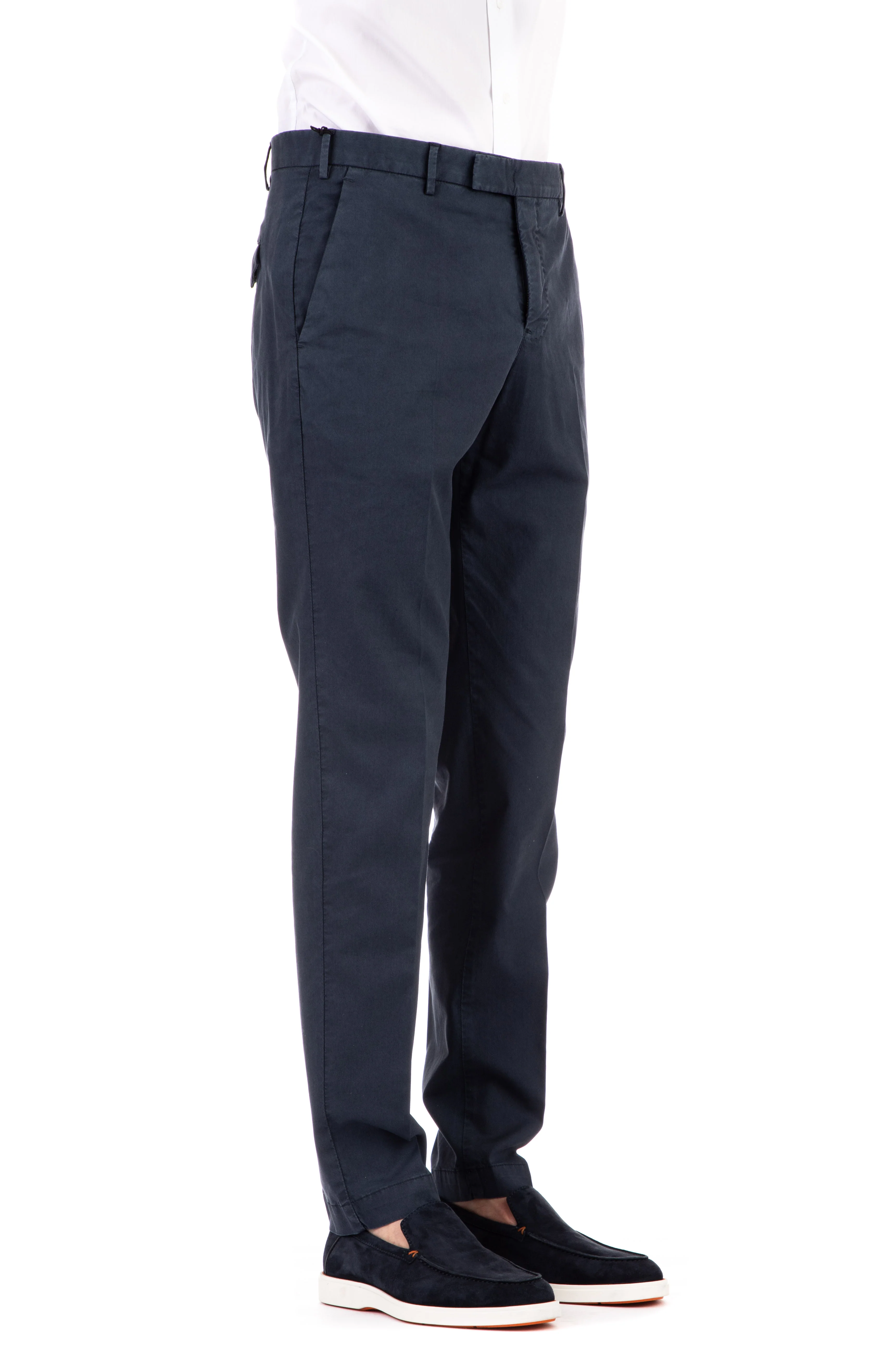 Pt Torino Men's Fine Stretch Cotton Twill Trousers - 290g