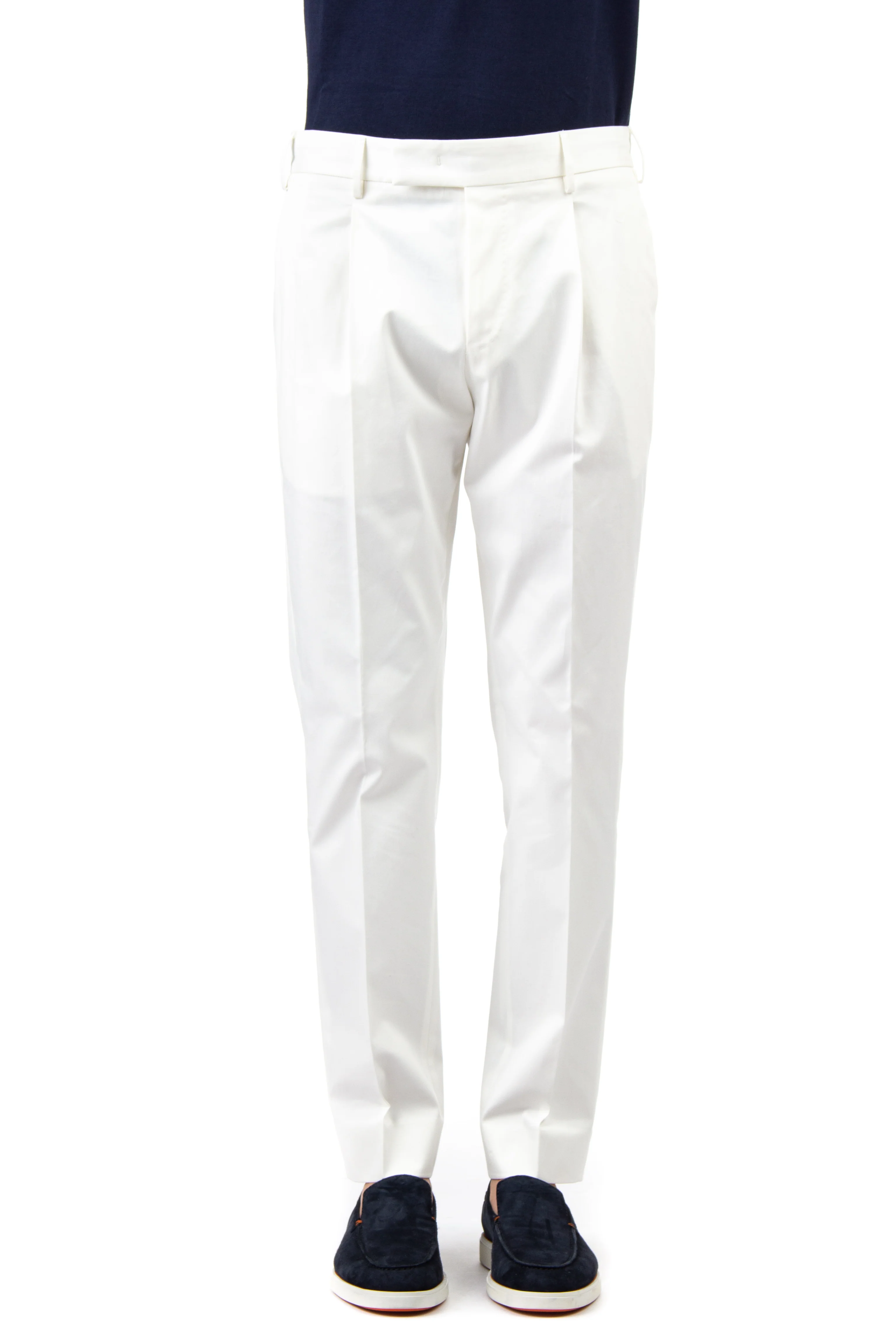 Pt Torino Men's Stretch Cotton Gabardine Trousers - P23 Collection - Image 2