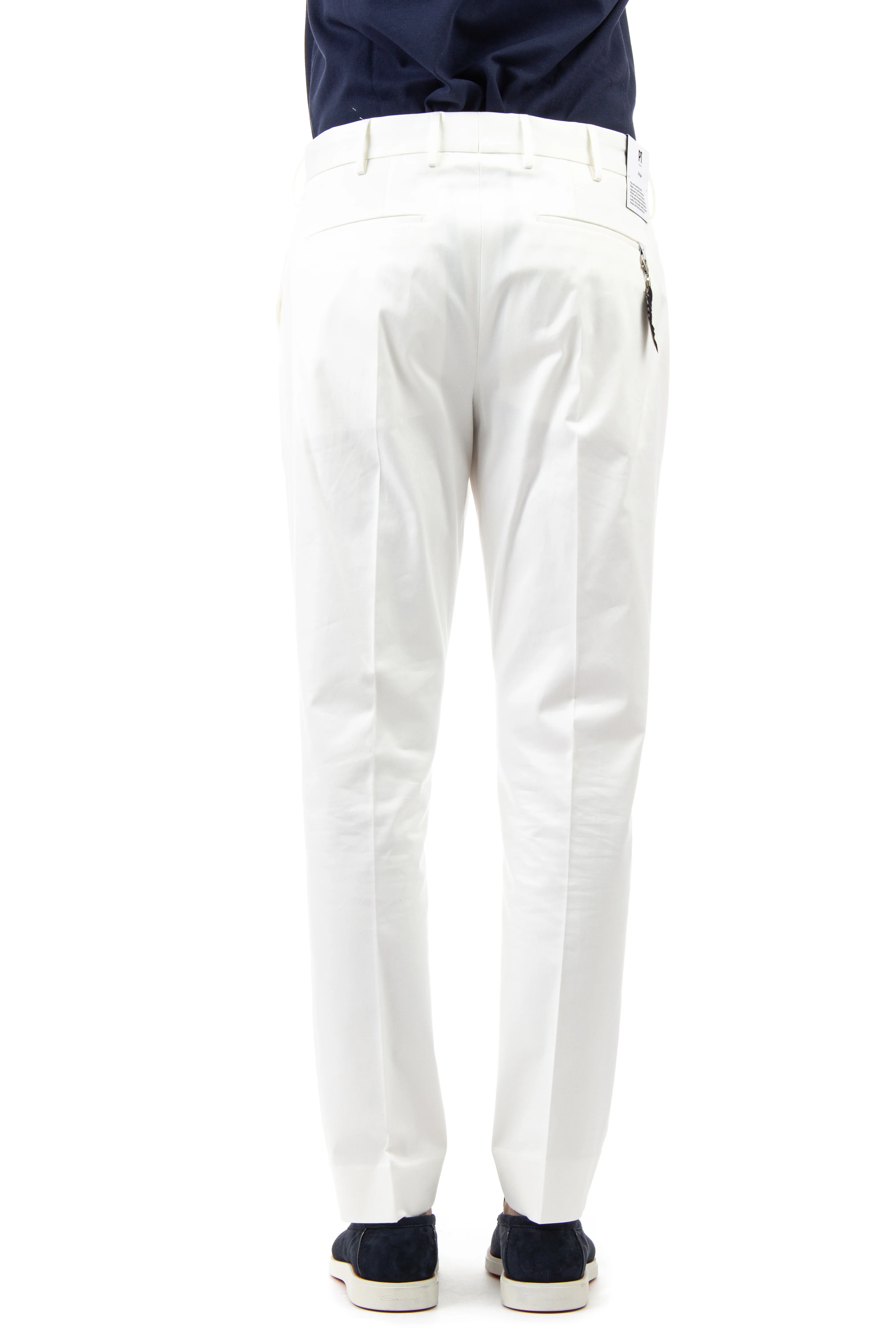 Pt Torino Men's Stretch Cotton Gabardine Trousers - P23 Collection - Image 3