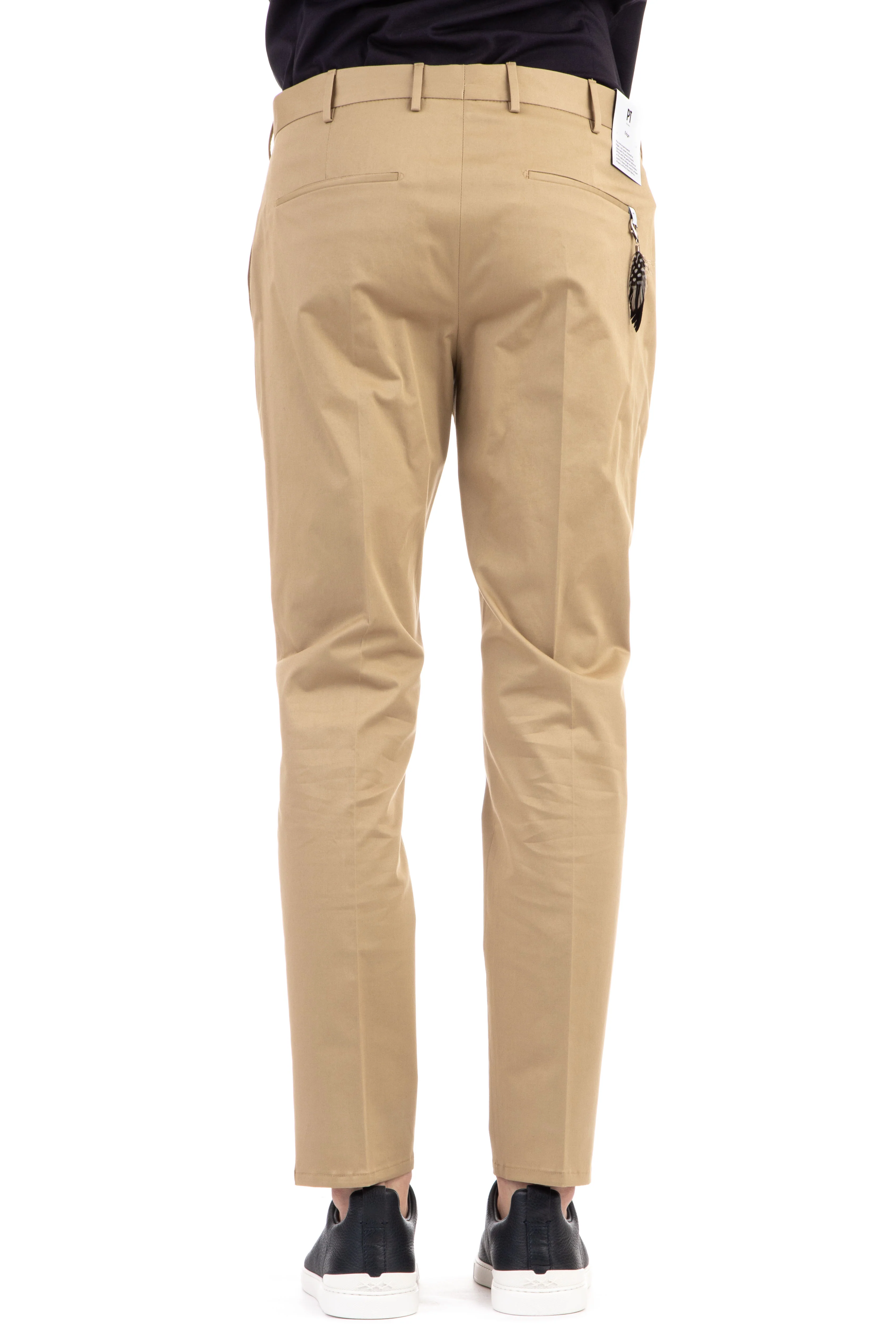Pt Torino Men's Stretch Cotton Gabardine Trousers - P23 Collection - Image 3
