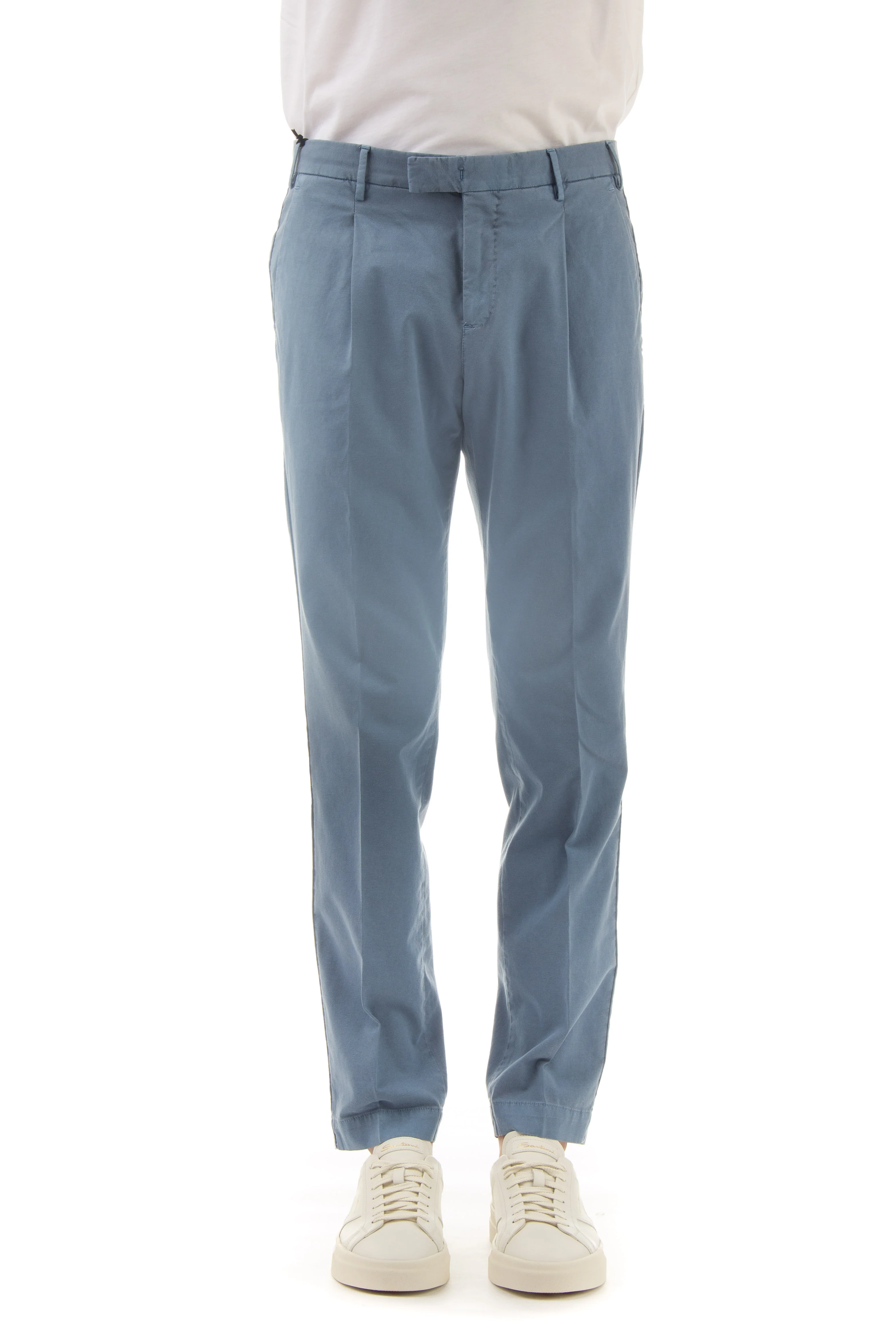 Pt Torino Men's Stretch Cotton Trousers with Mini Design - Image 2